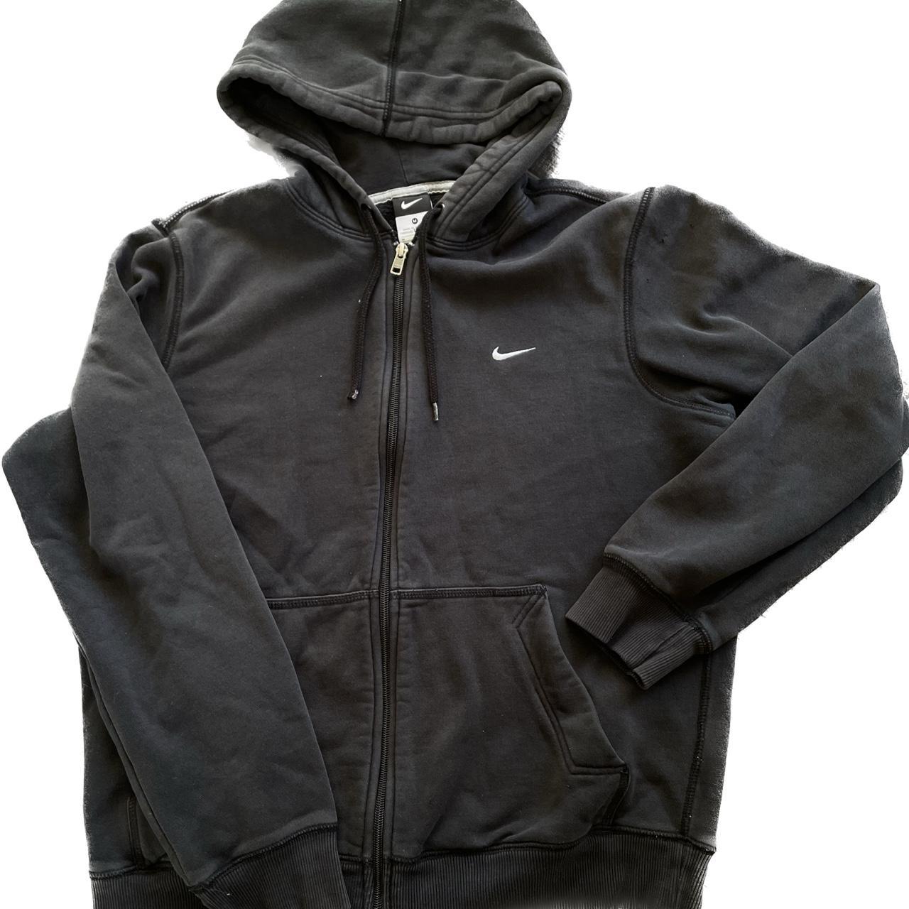 Nike Men's Black and Grey Hoodie Depop