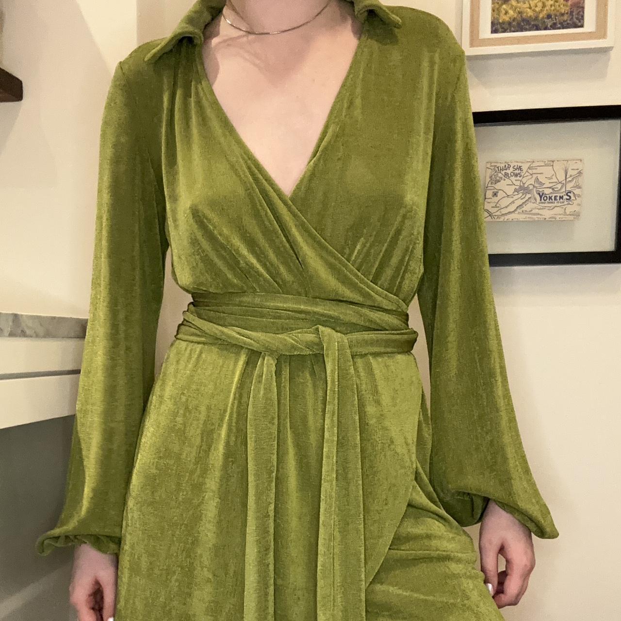Princess Polly Women's Green Dress Depop
