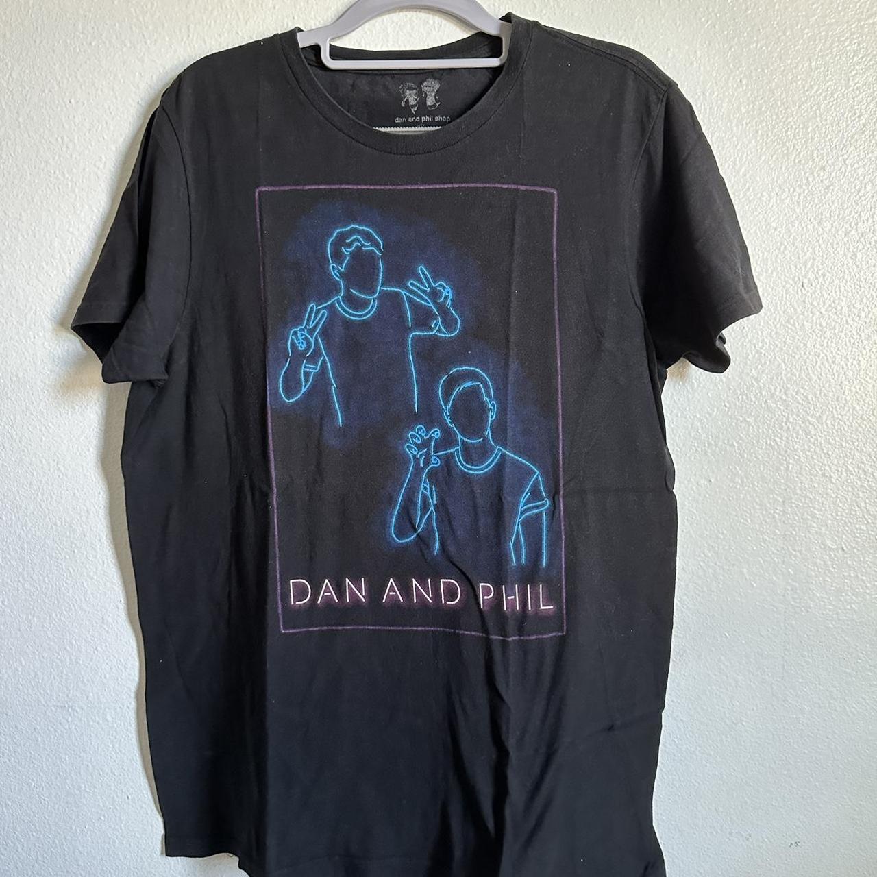 dan and phil merch graphic tee 彡 ↳ size S/M worn... Depop