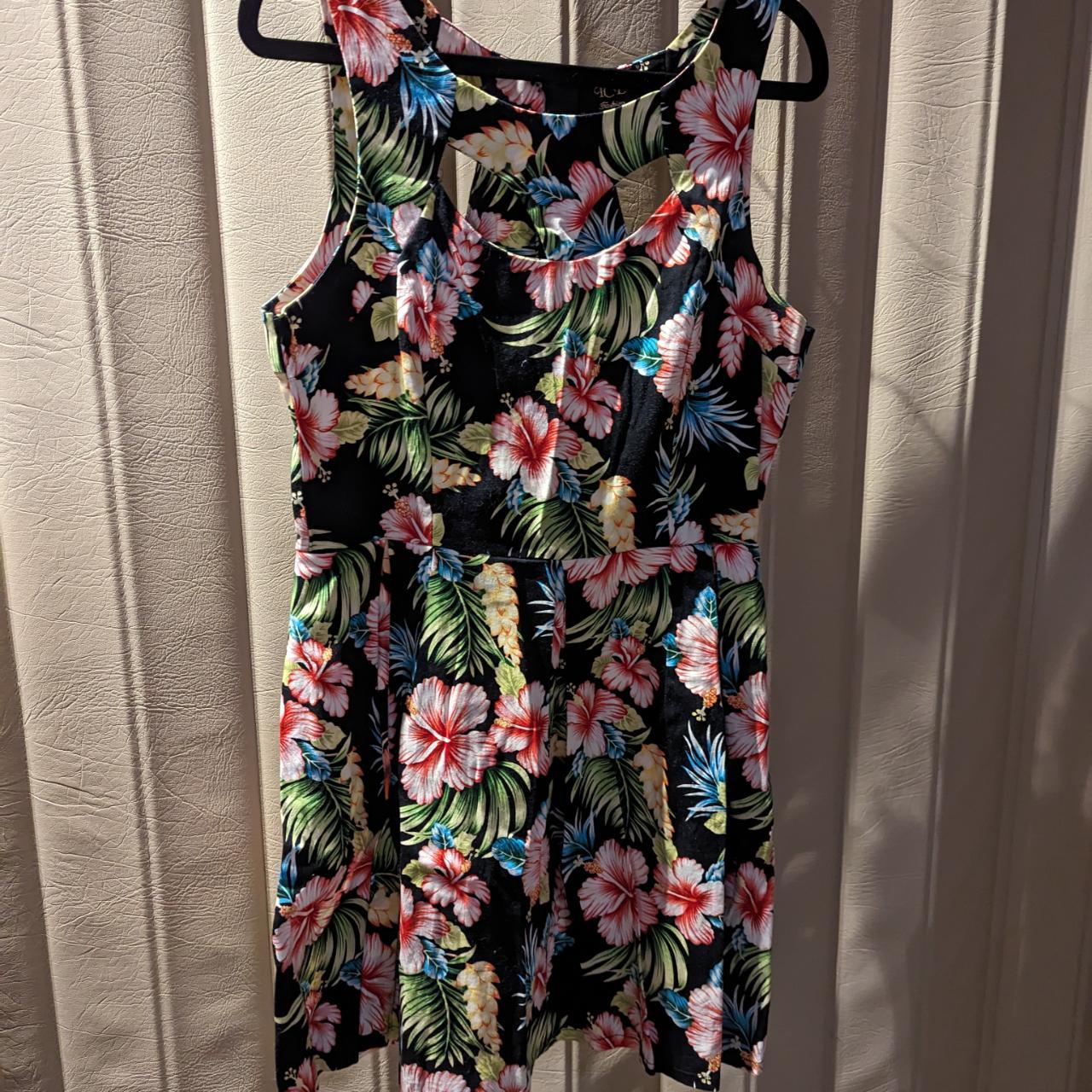 ICE fashion black floral dress. Size AU L. - Depop