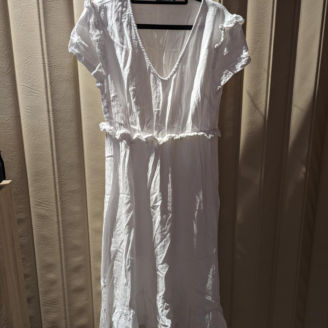 SASS long white dress. Size AU 10. - Depop