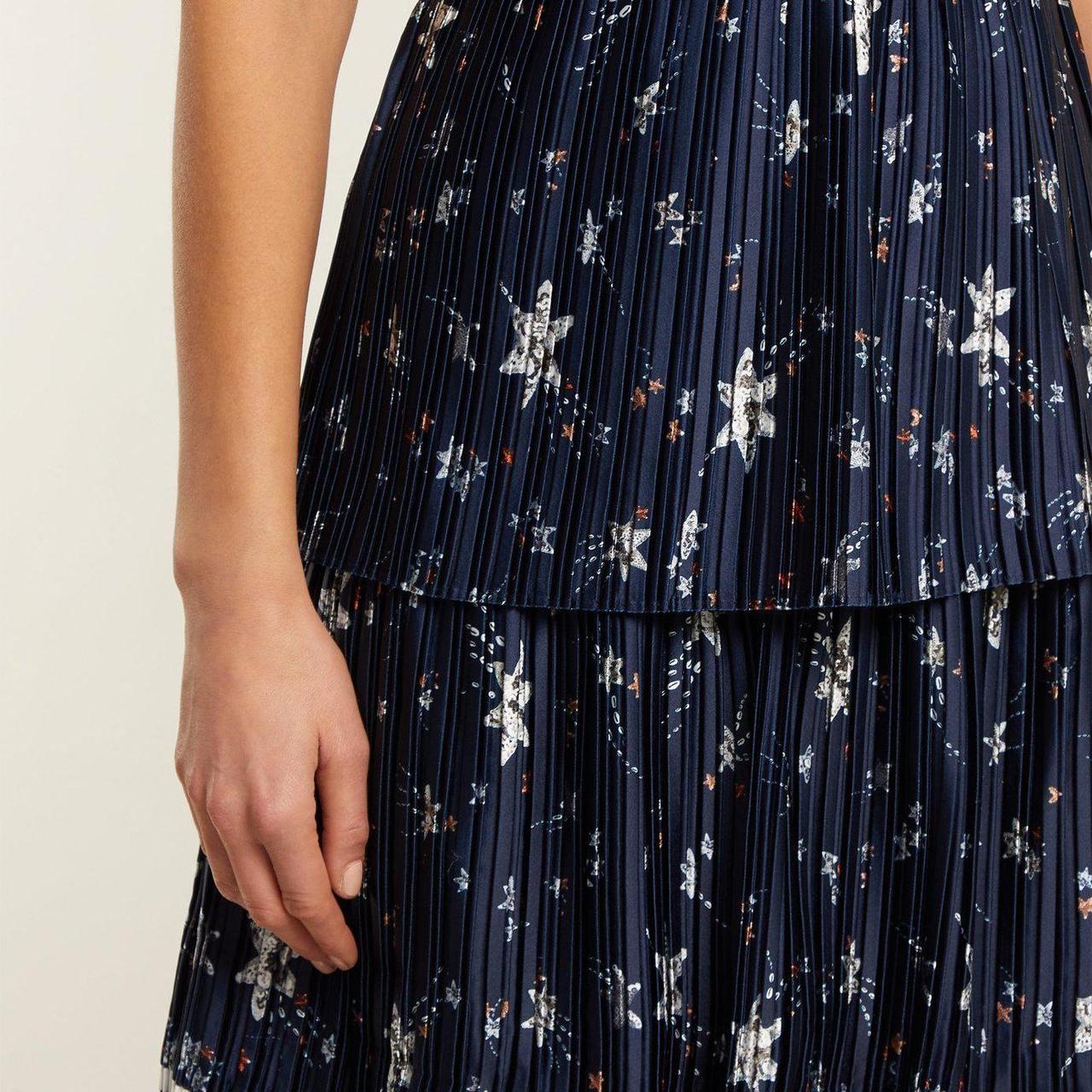 Self Portrait Navy Star Print Dress Self-Portrait Tiered Star Print Mini