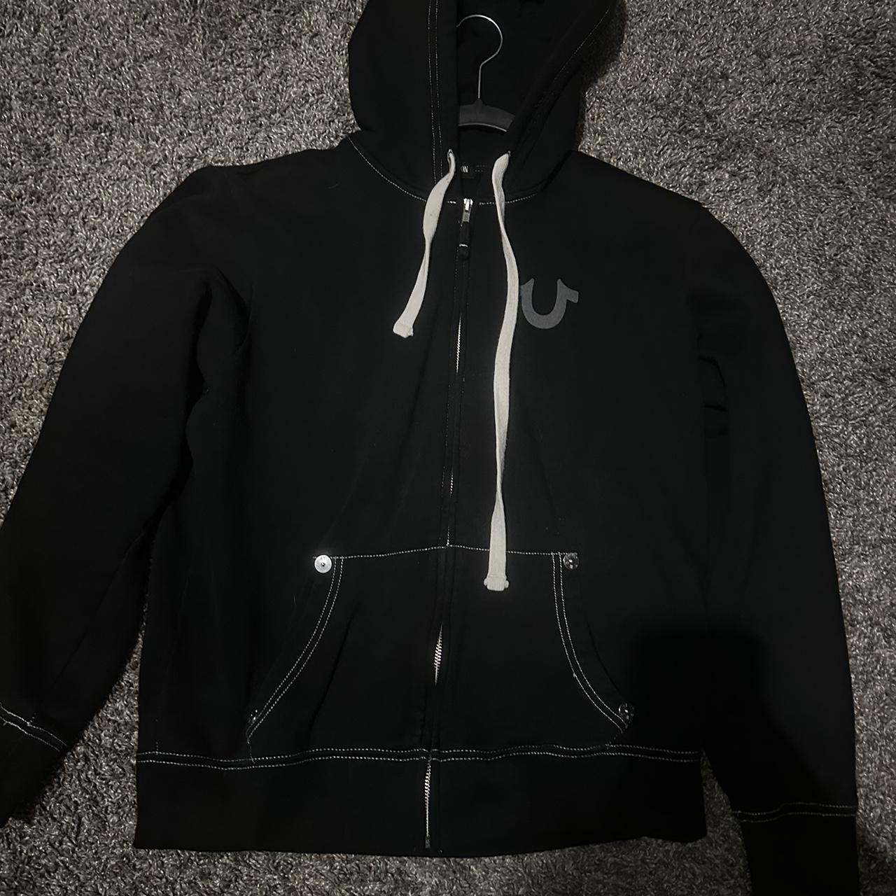 Black true religion hoodie size M(DM BEFORE BUYING) Depop