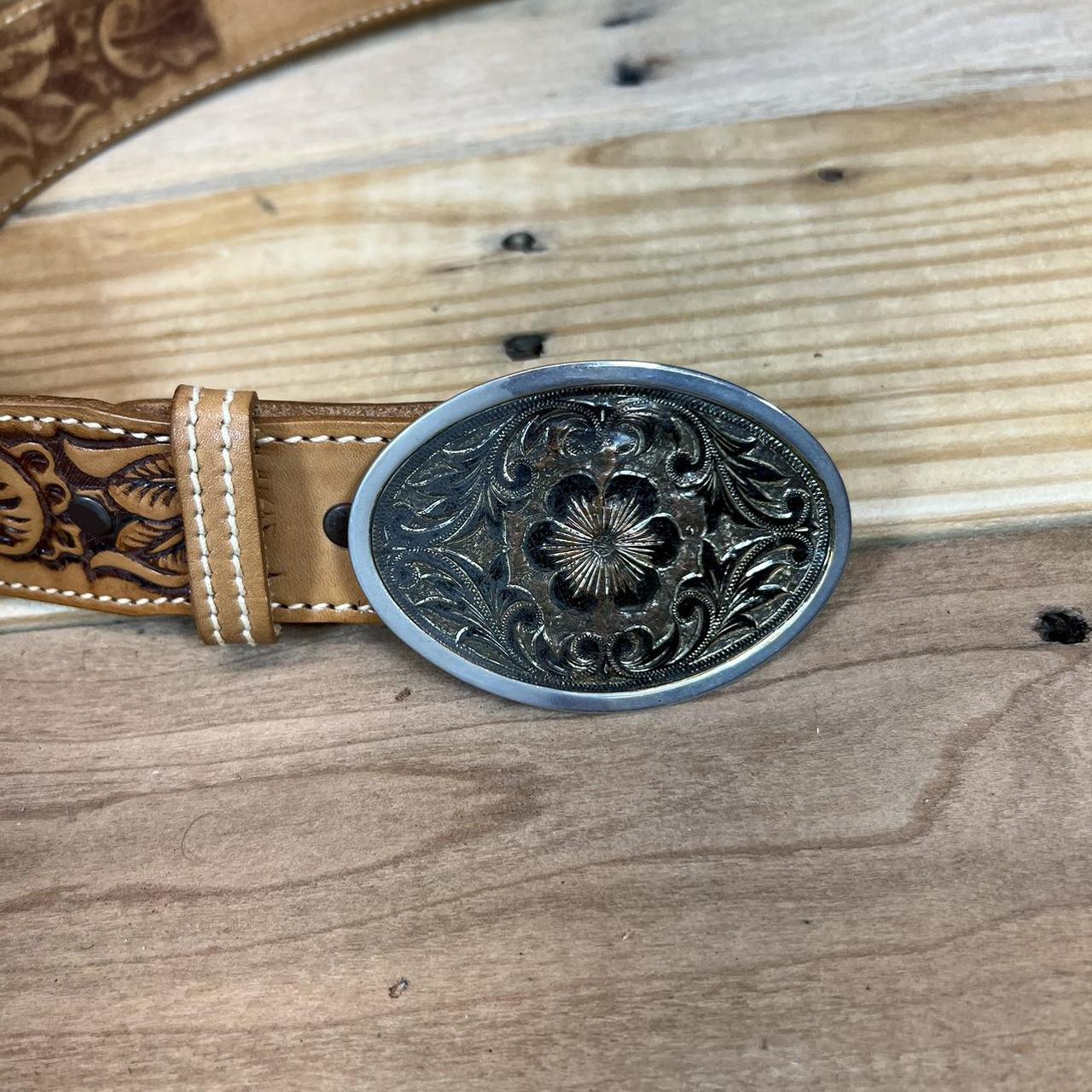 Rockmount Ranch Wear Tooled Saddle Leather Belt