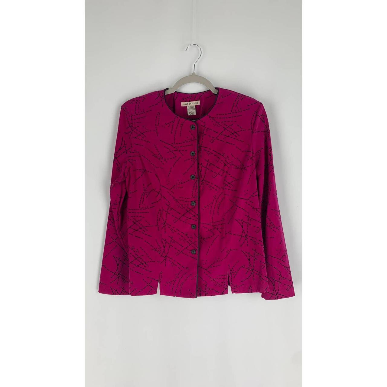 Notations Vintage Purple Button Up Jacket Womens... - Depop