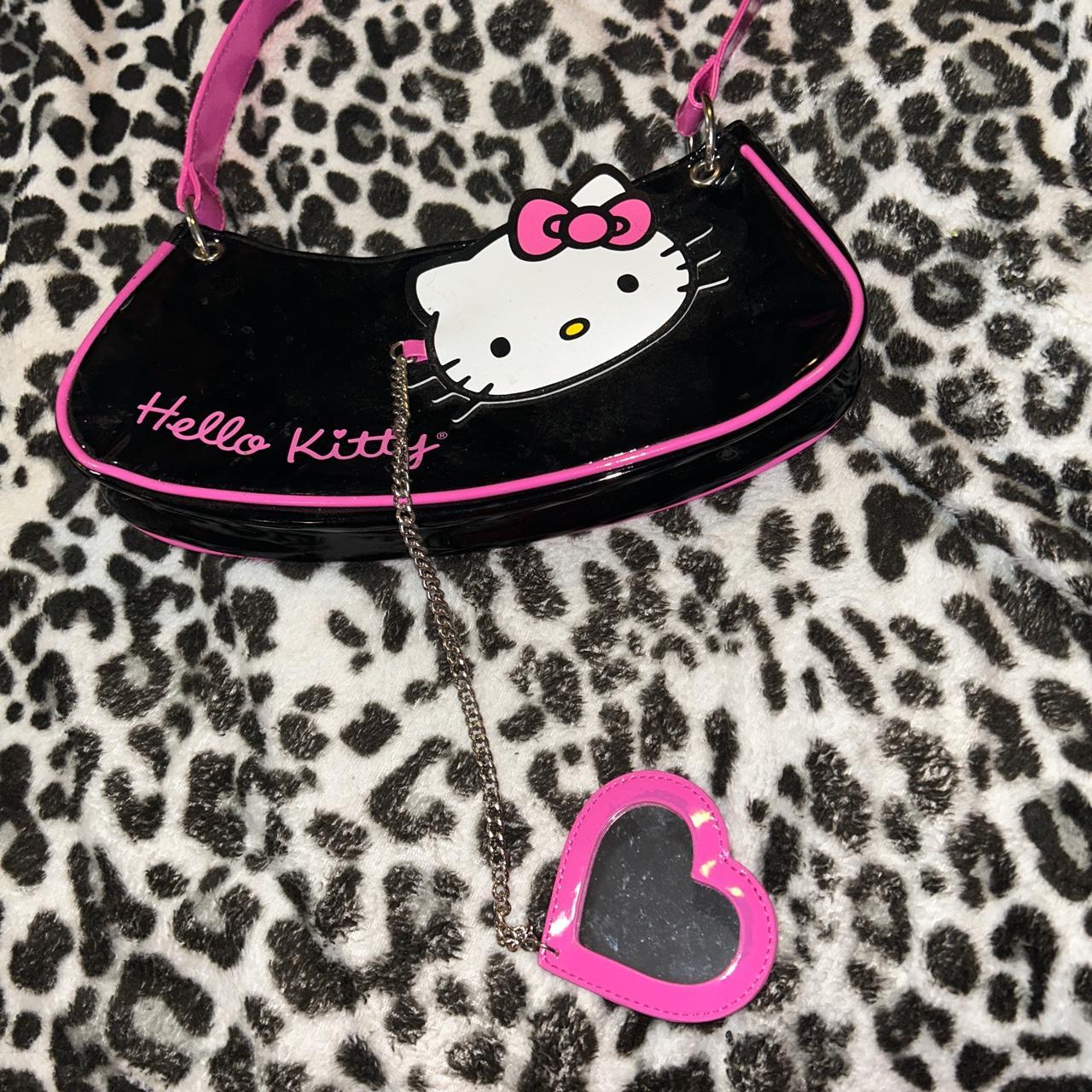 black hello kitty purse it is peeled up a bit in - Depop