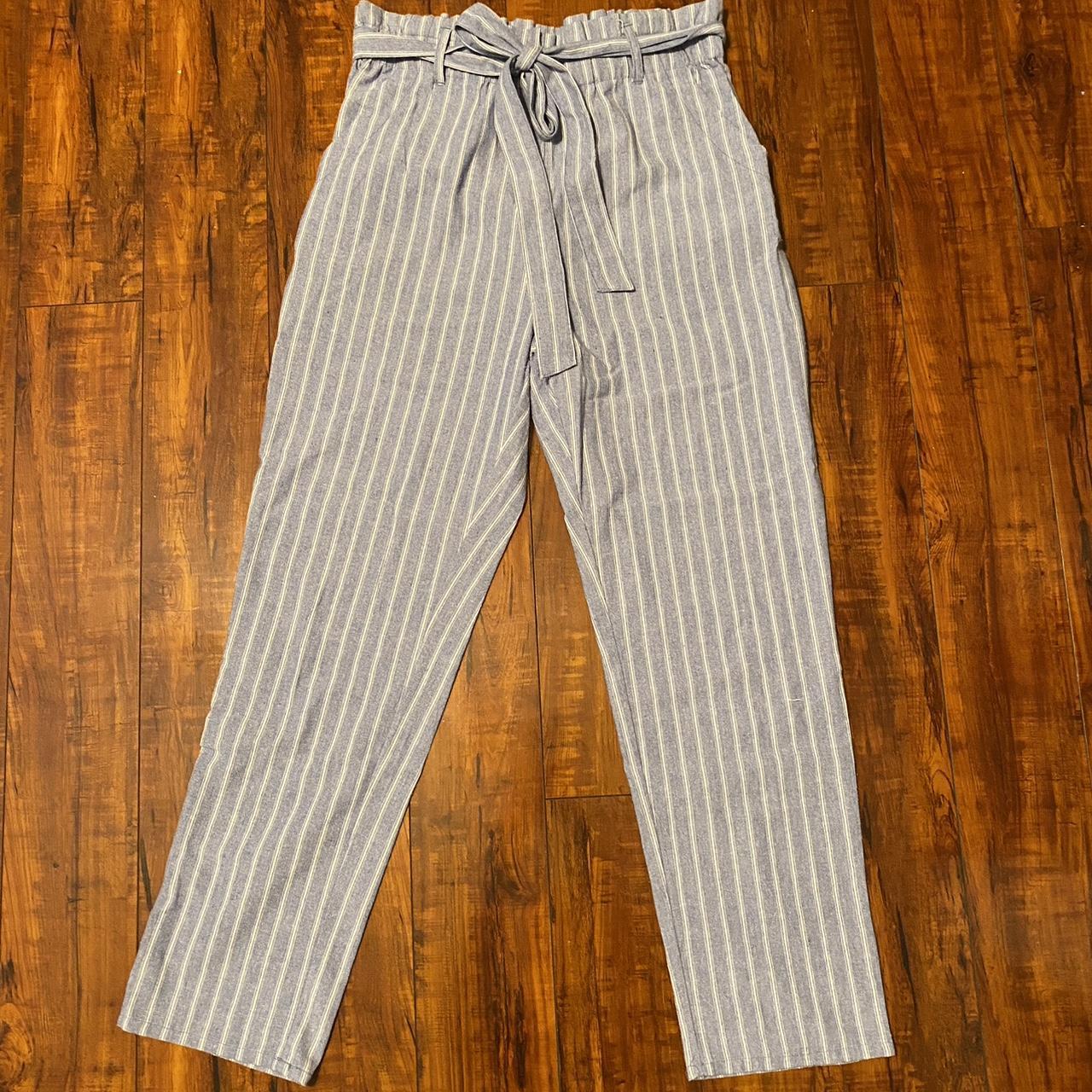 Rhythm Women's Blue and White Trousers | Depop