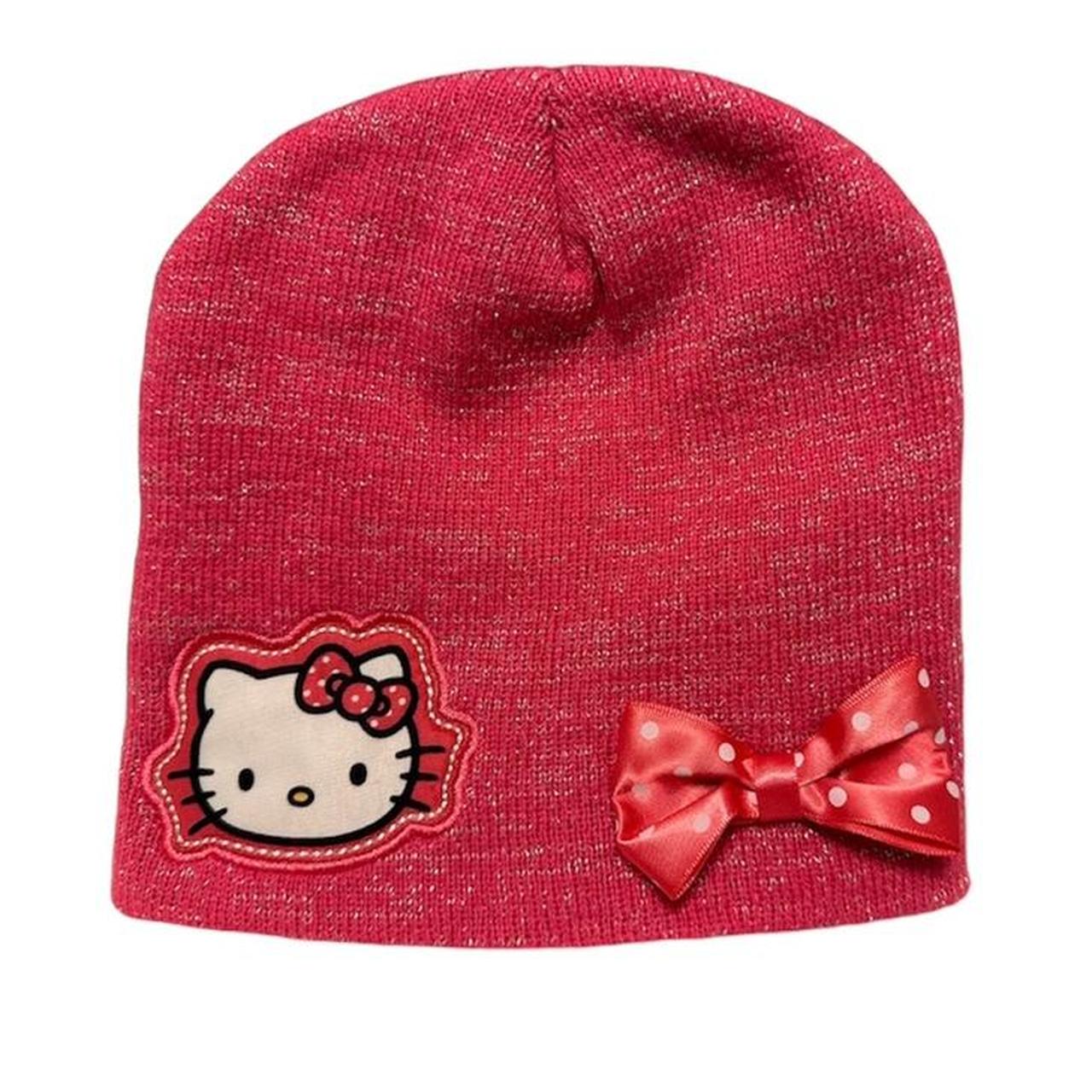 Hot pink hello kitty knit beanie!! So cute I just... - Depop