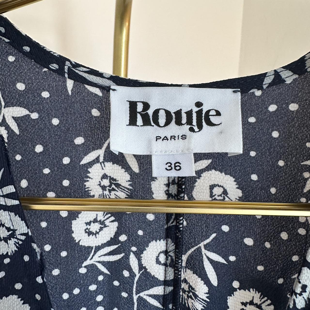 Rouje Paris Gabinette mini wrap dress in navy blue... - Depop