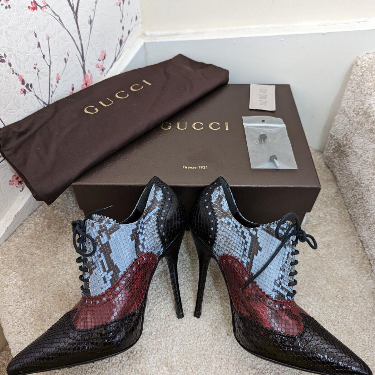 Gucci Gia Brogue Lace-Up Multicolored Heeled