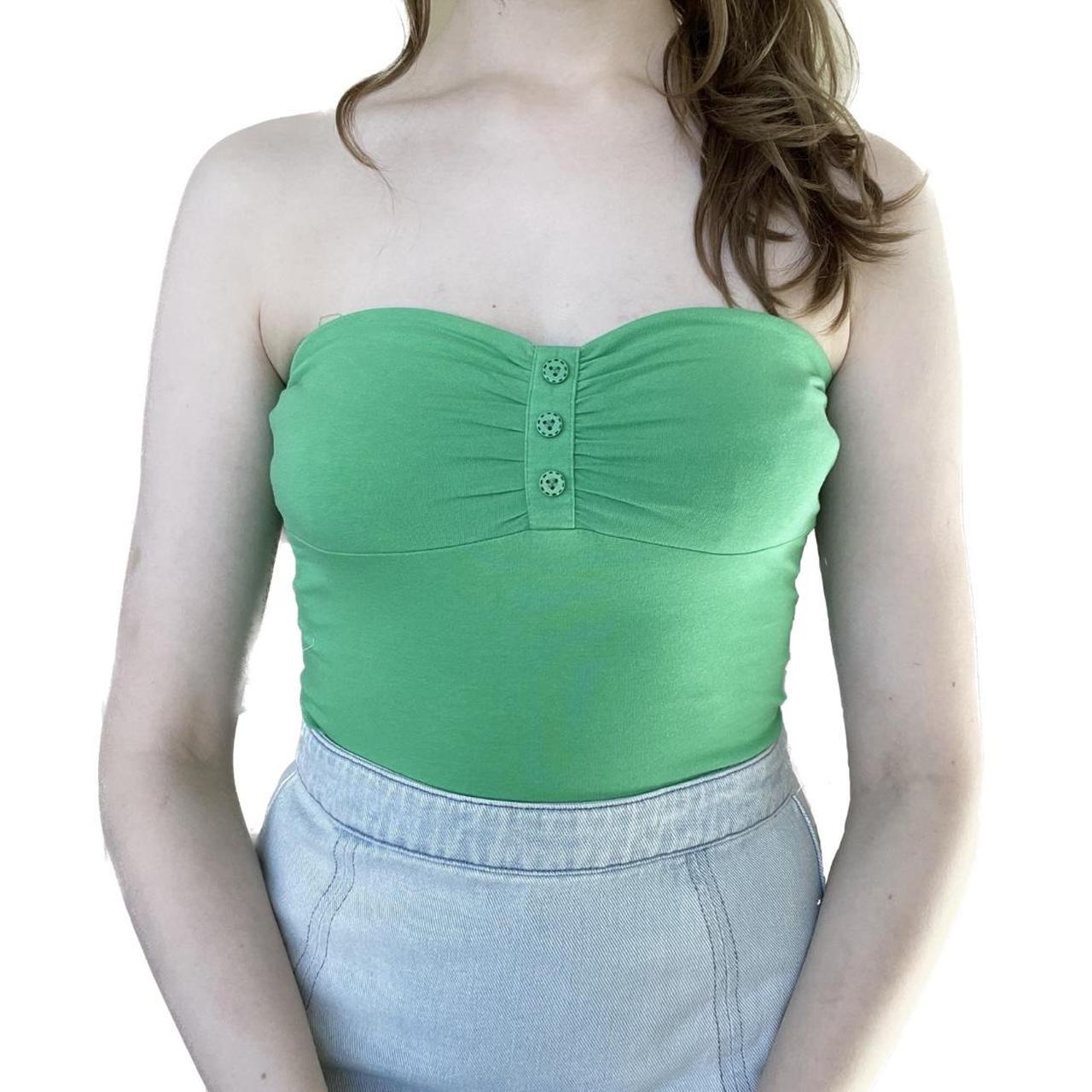 Y2K green tube top Y2K bright green tube top /... Depop