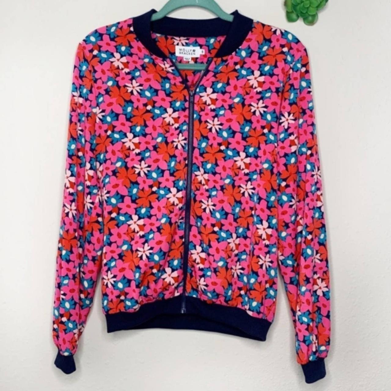 Floral bomber jacket in beautiful preowned... - Depop