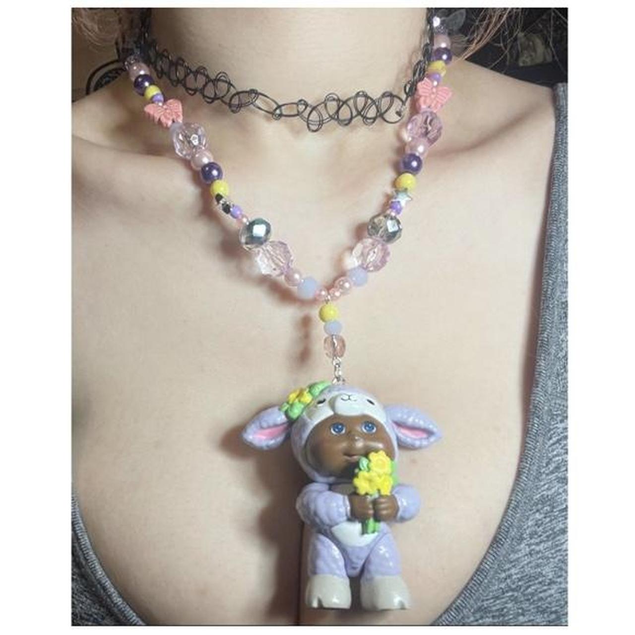 🎀mini cabbage patch doll necklace🦄 🚺necklace is 21... Depop