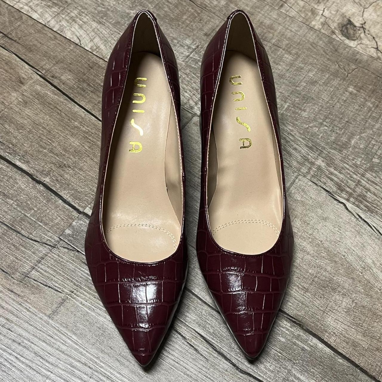 Unisa Croc Embossed Windel Pump Block Heel Size 7.5... Depop