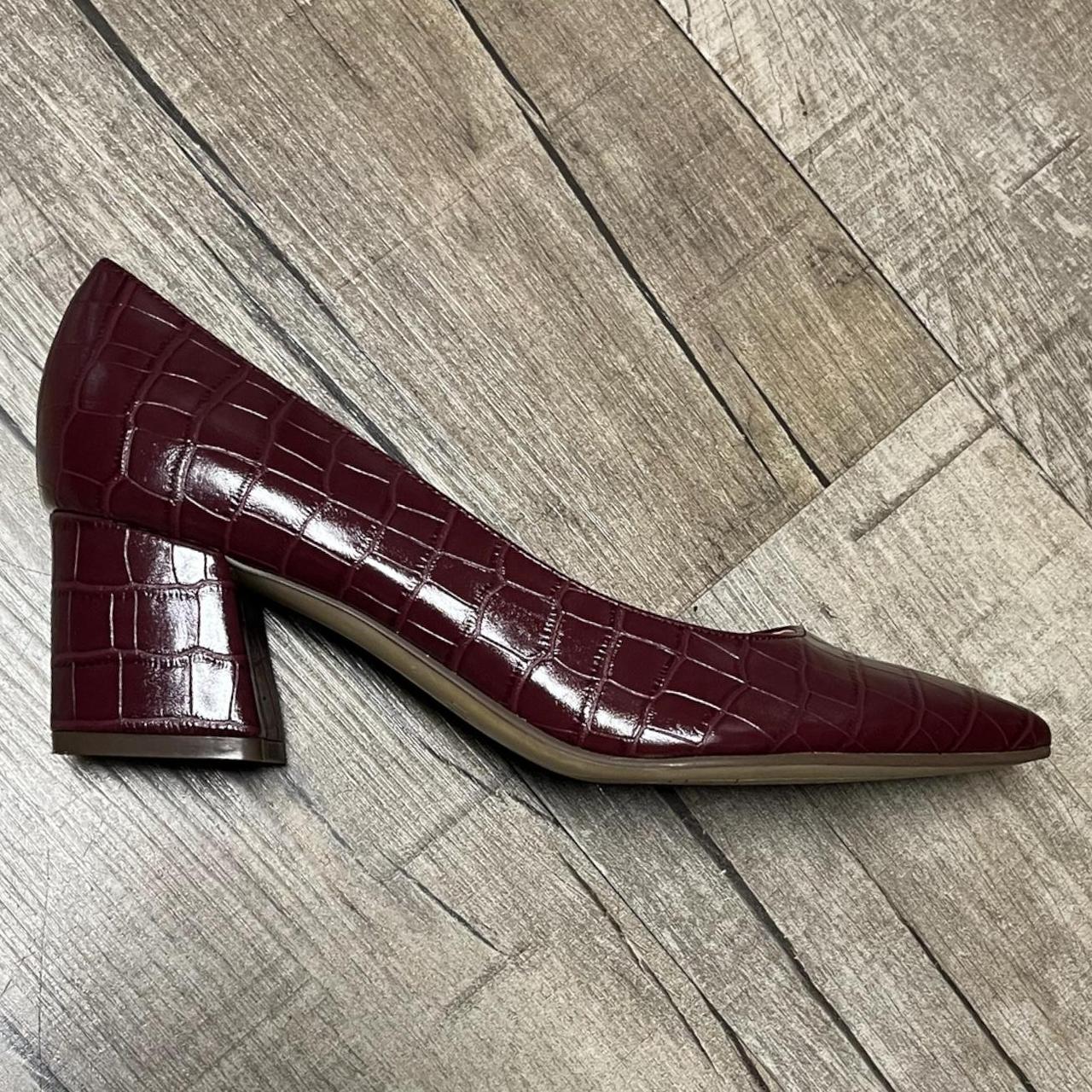 Unisa Croc Embossed Windel Pump Block Heel Size 7.5... Depop