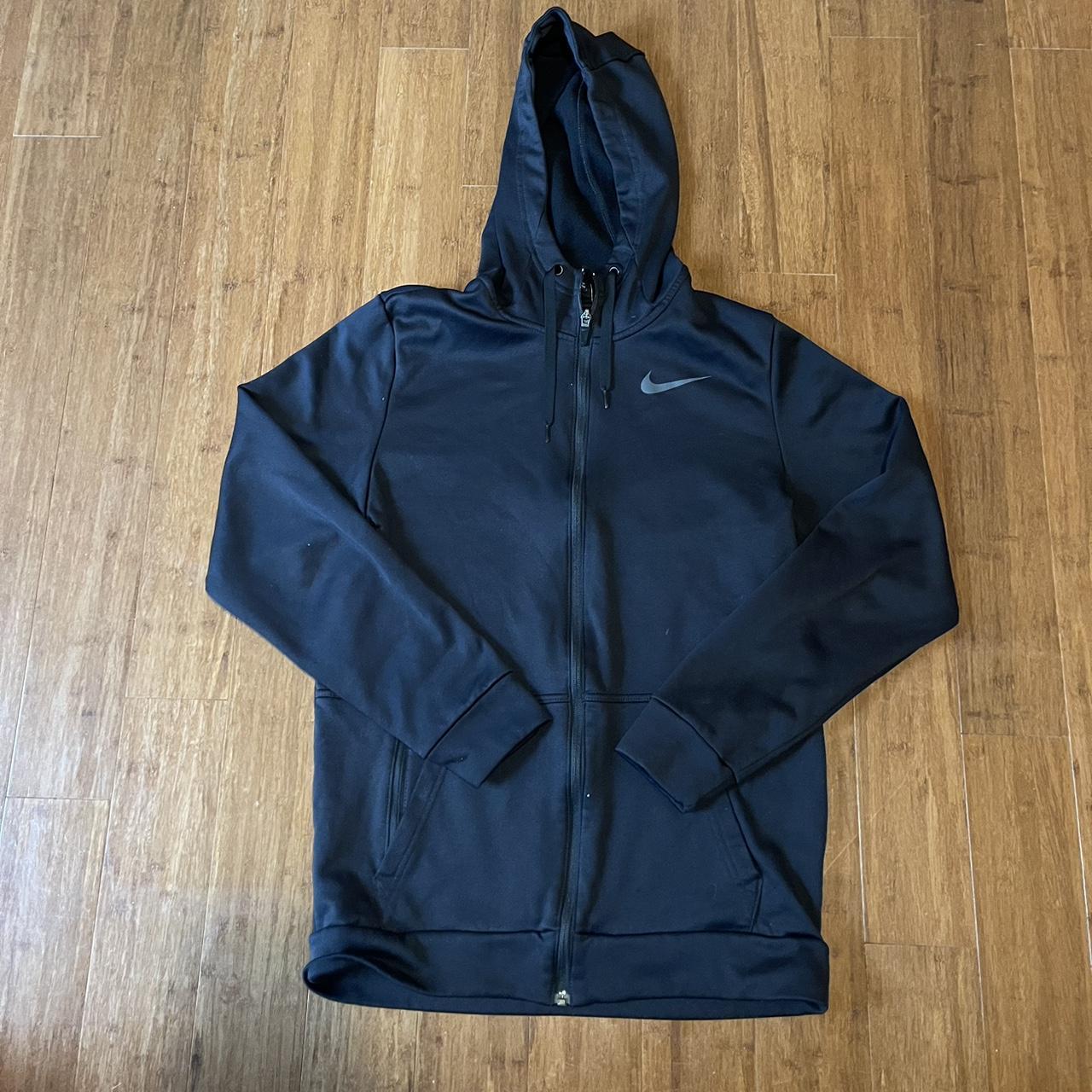 Nike Black Zip-Up hoodie Great condition Size Small - Depop