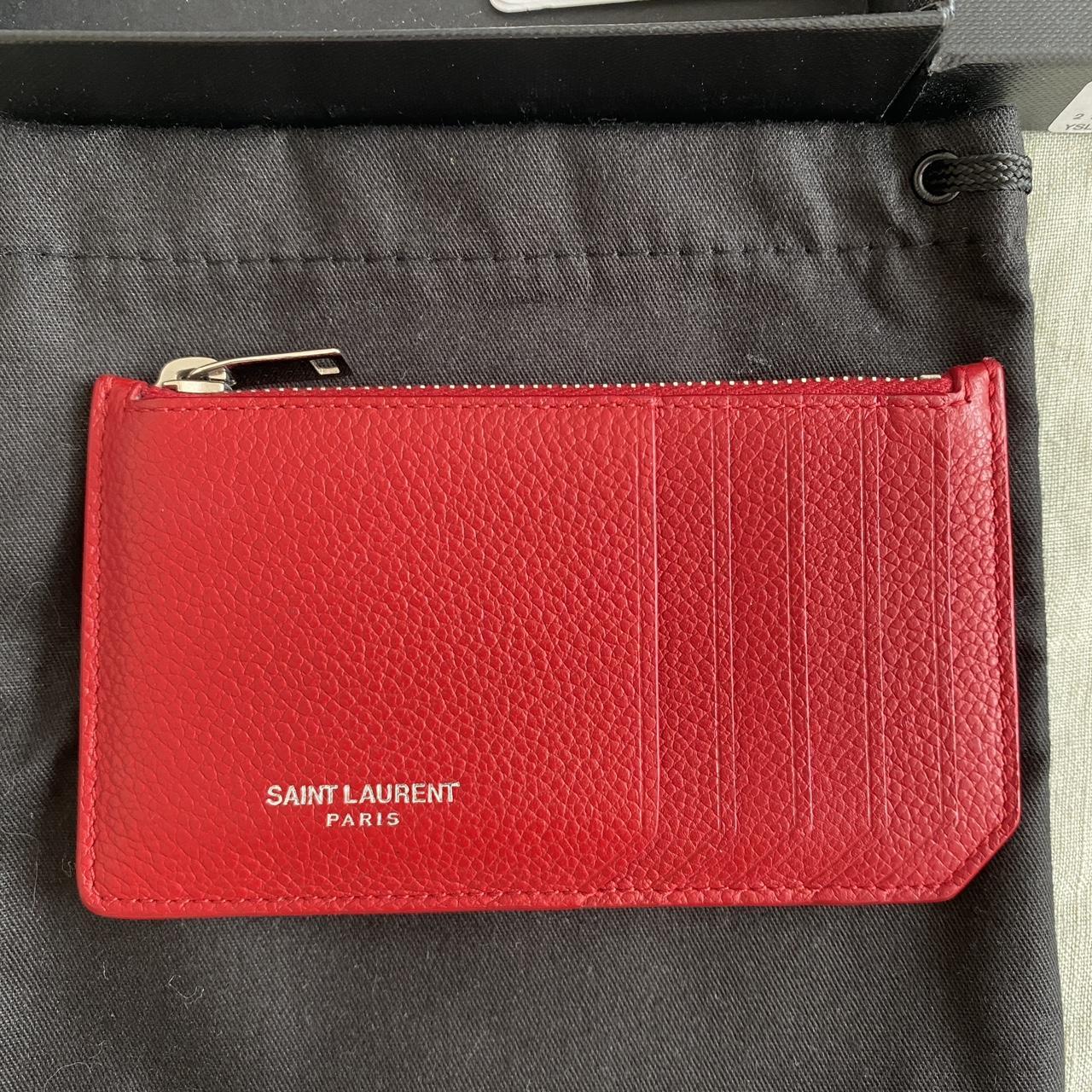 YSL Saint Laurent Paris Fragments Zipped Card Case... - Depop