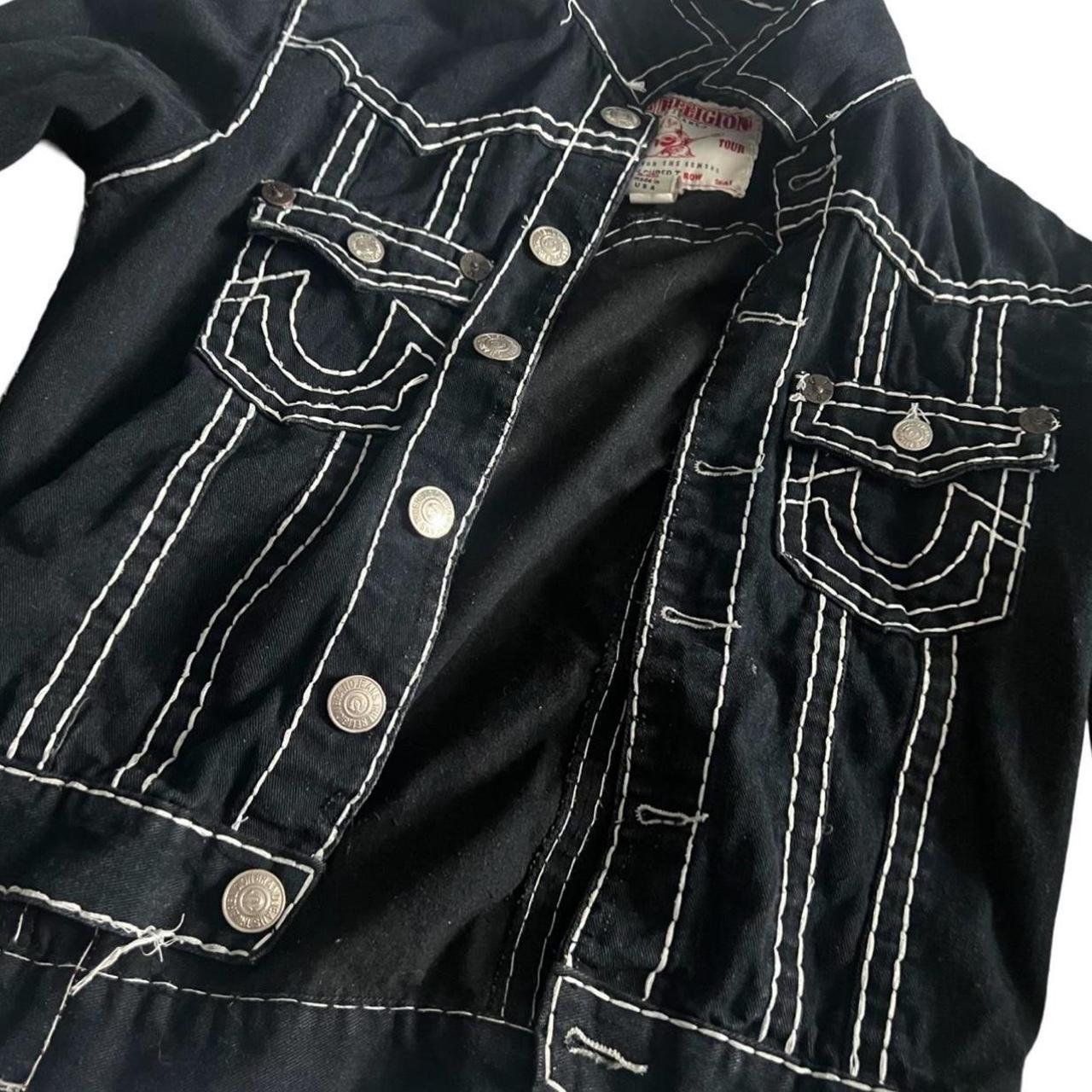 True religion black denim jacket This one is the... Depop