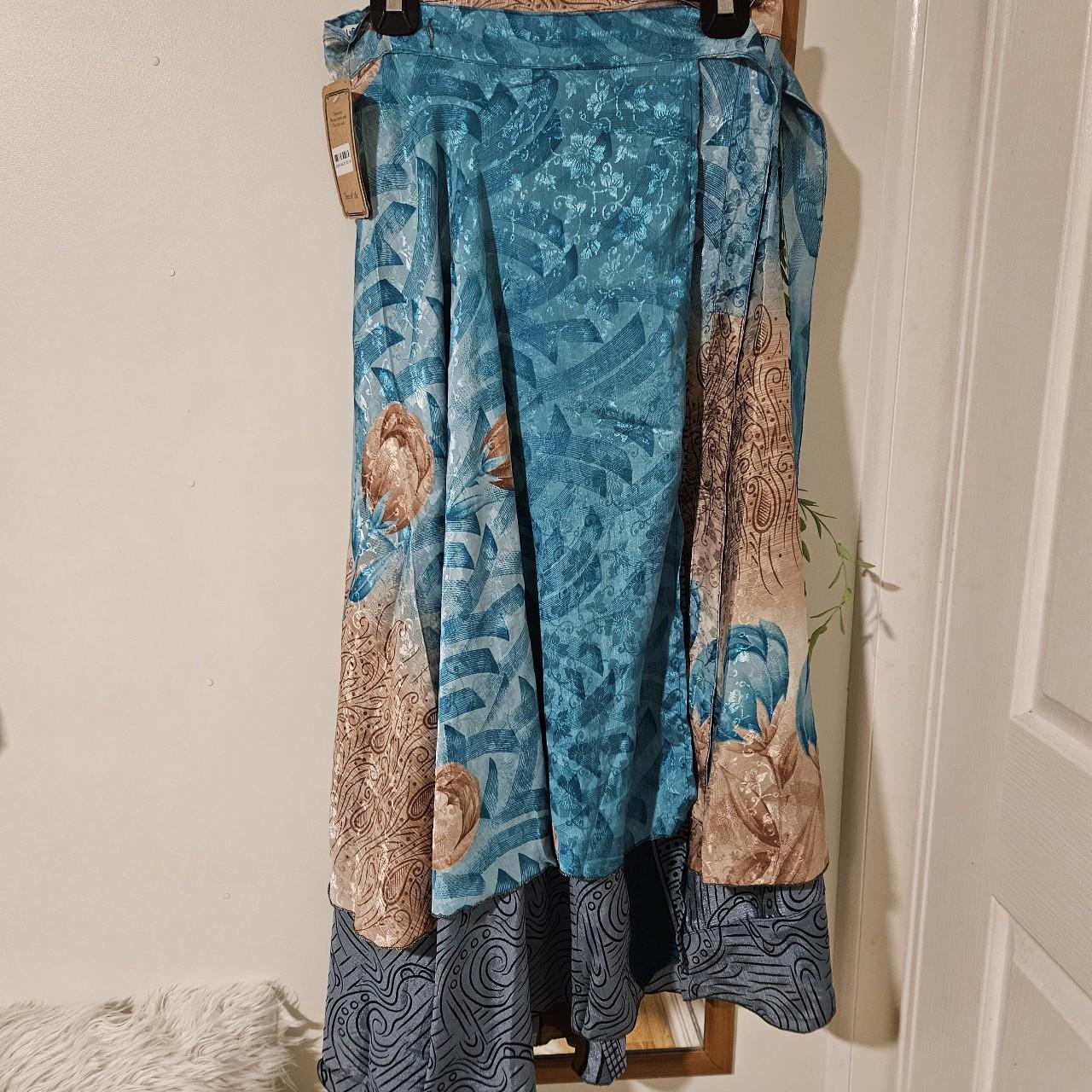 Tree of Life maxi sari wrap skirt. Free size.... - Depop