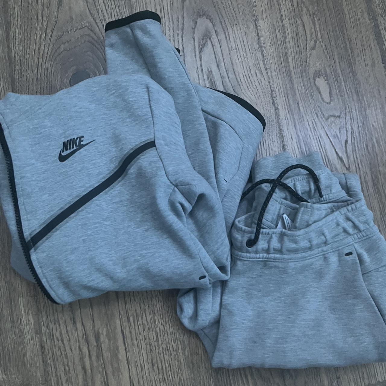 tan nike tech suit