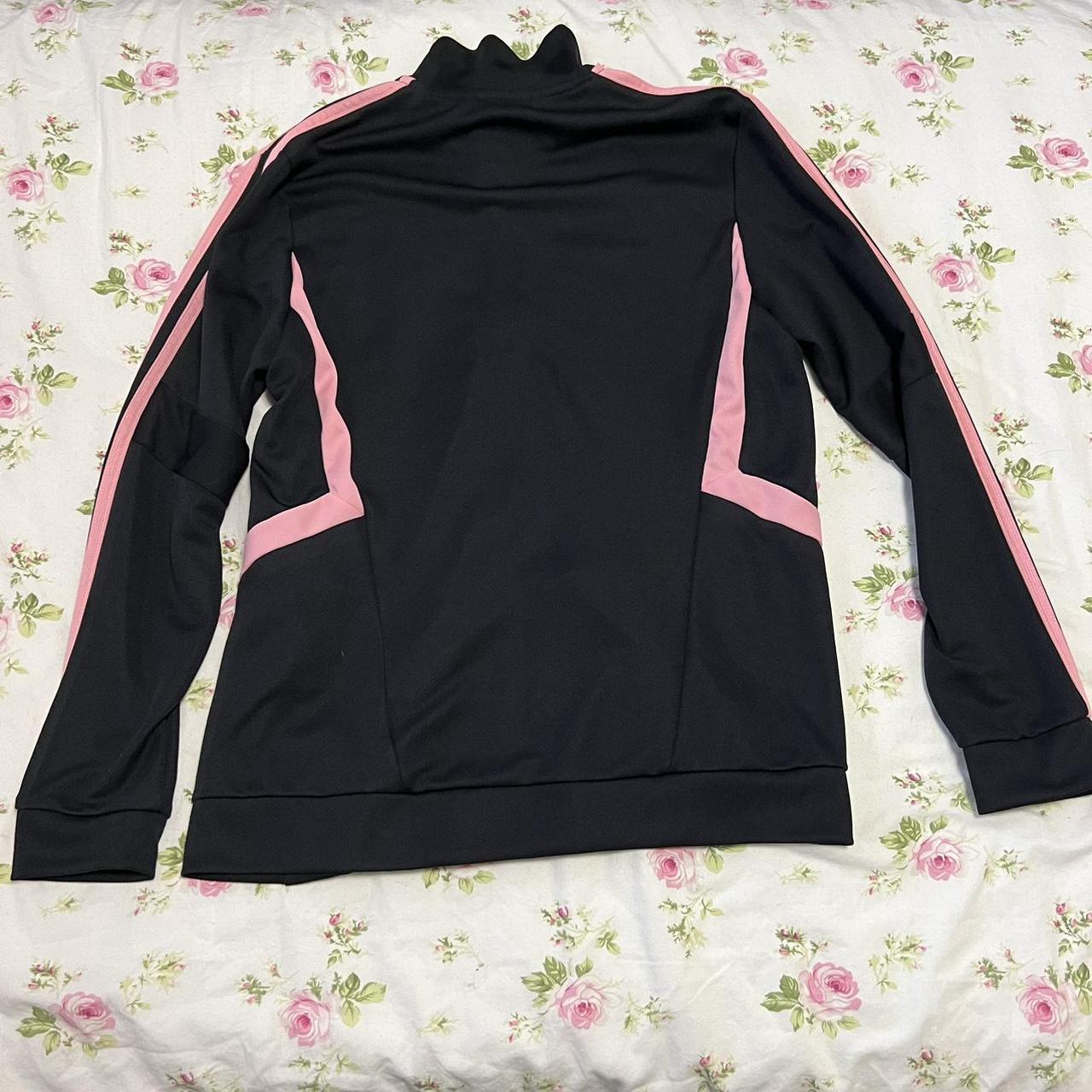 adidas pink stripes sweater size: does not have tags... - Depop