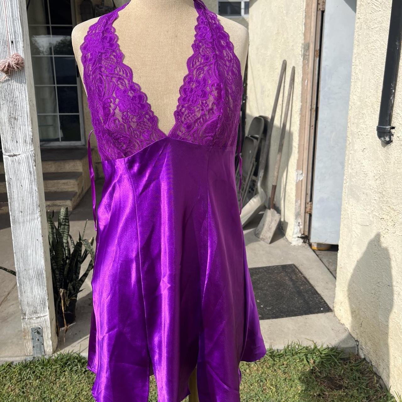 Fredericks of Hollywood purple slip dress. I have... - Depop