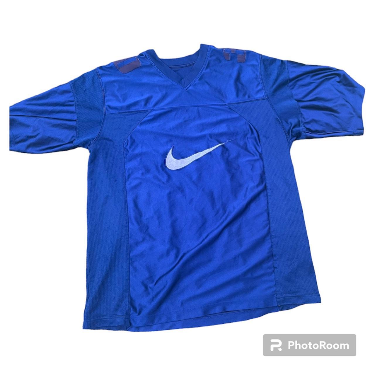 Vintage 90s Blue Nike Football Jersey. Embroidered... - Depop