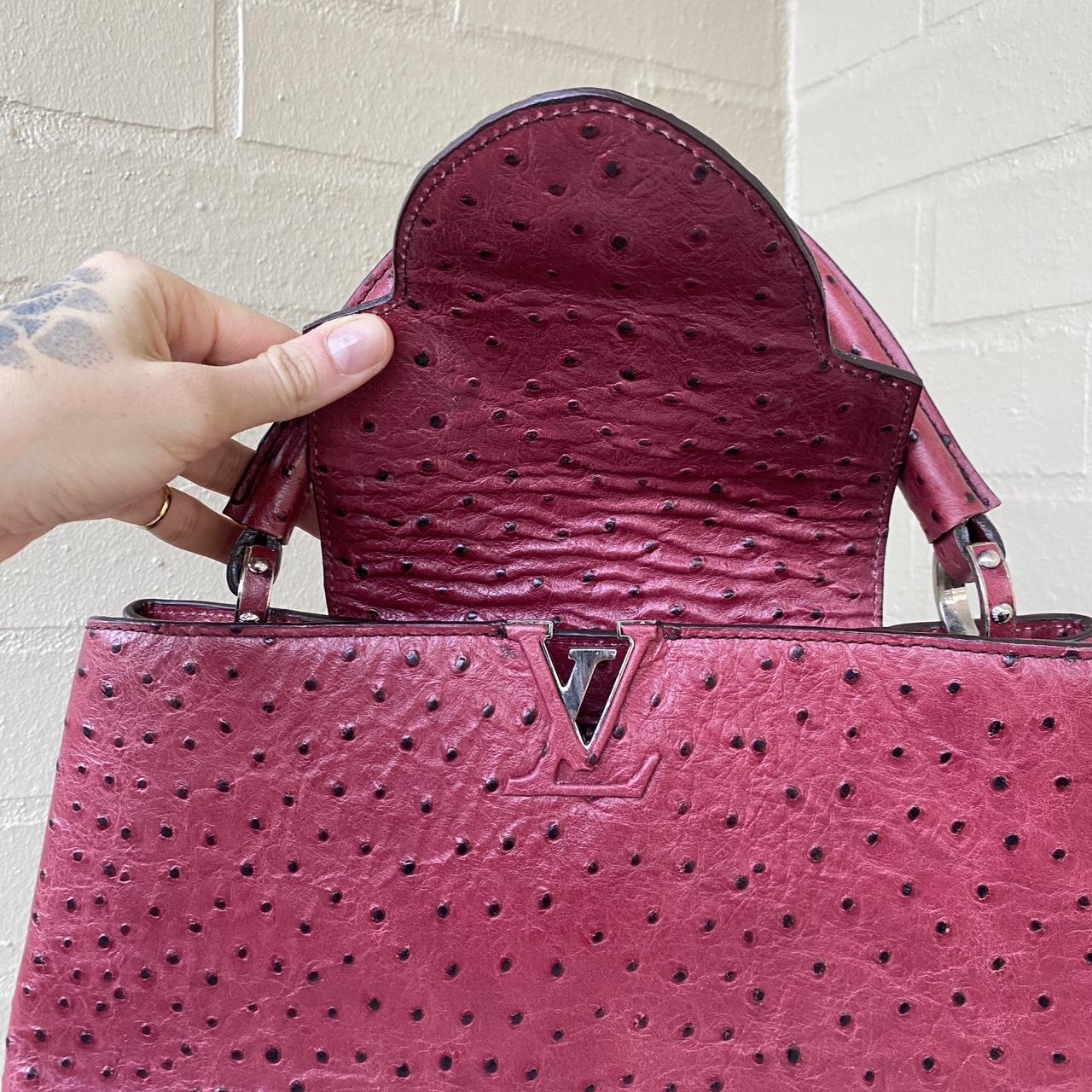 Imitation Luis Vuitton handbag Pink leather with - Depop