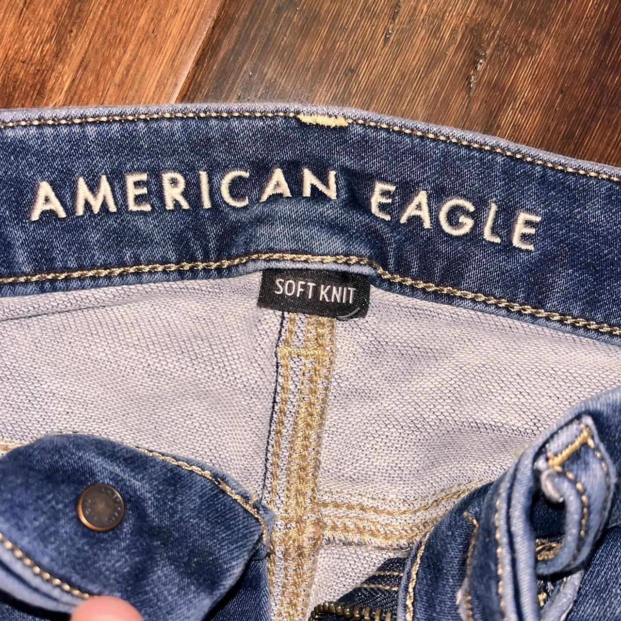 American Eagle patched ripped jeans -size 2 -well - Depop