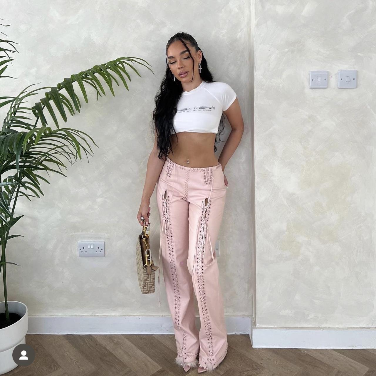 House of cb leather pink trousers - Depop