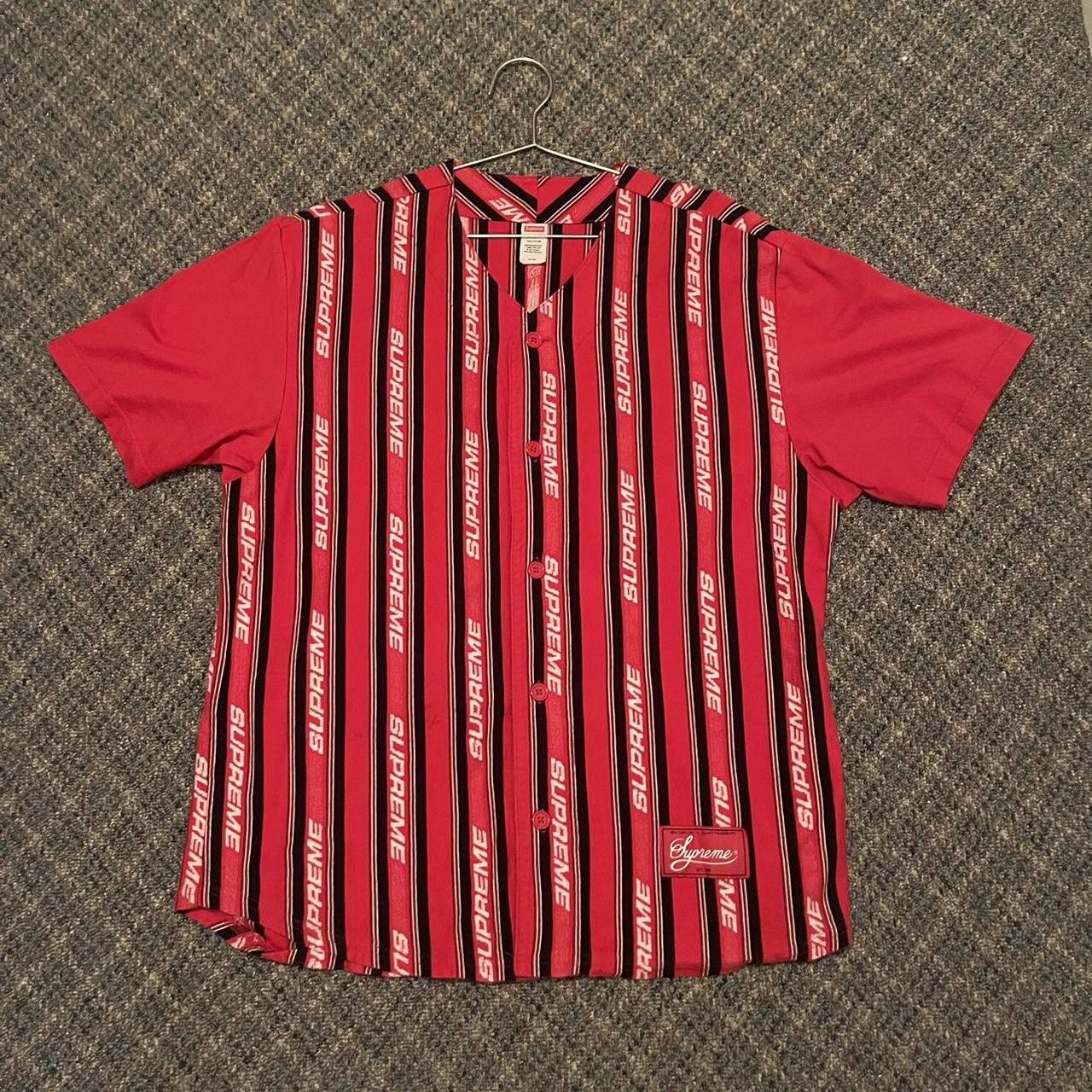 Supreme Jacquard Logo Baseball Jersey Size...