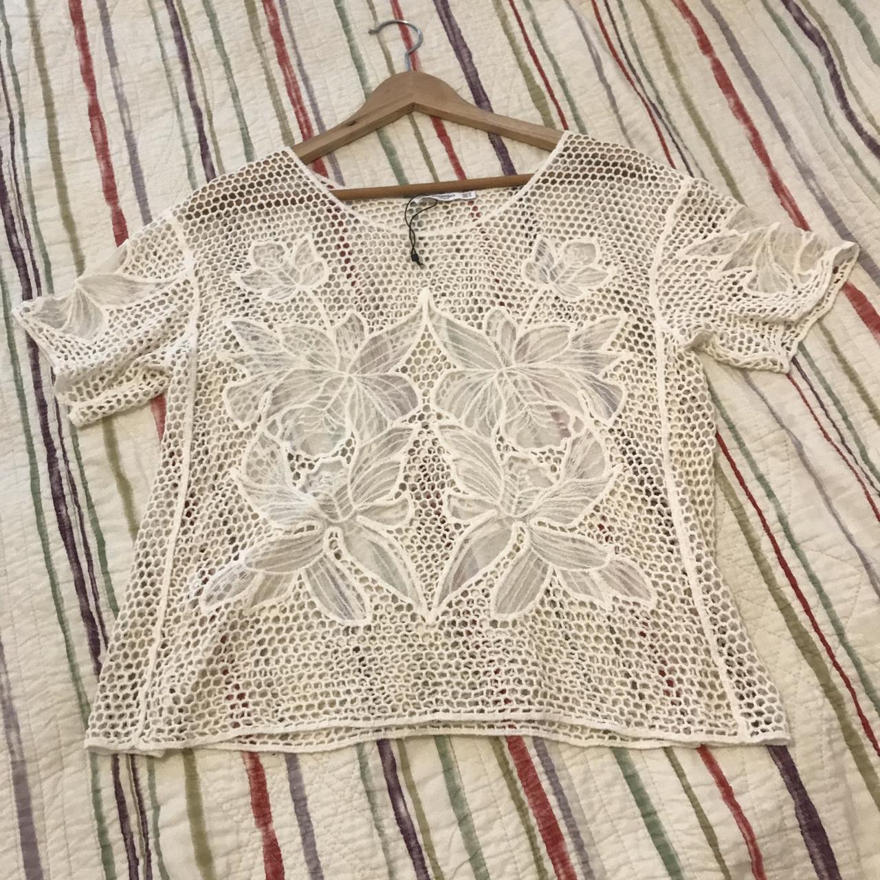 Unworn stunning crochet open knit top . Depop