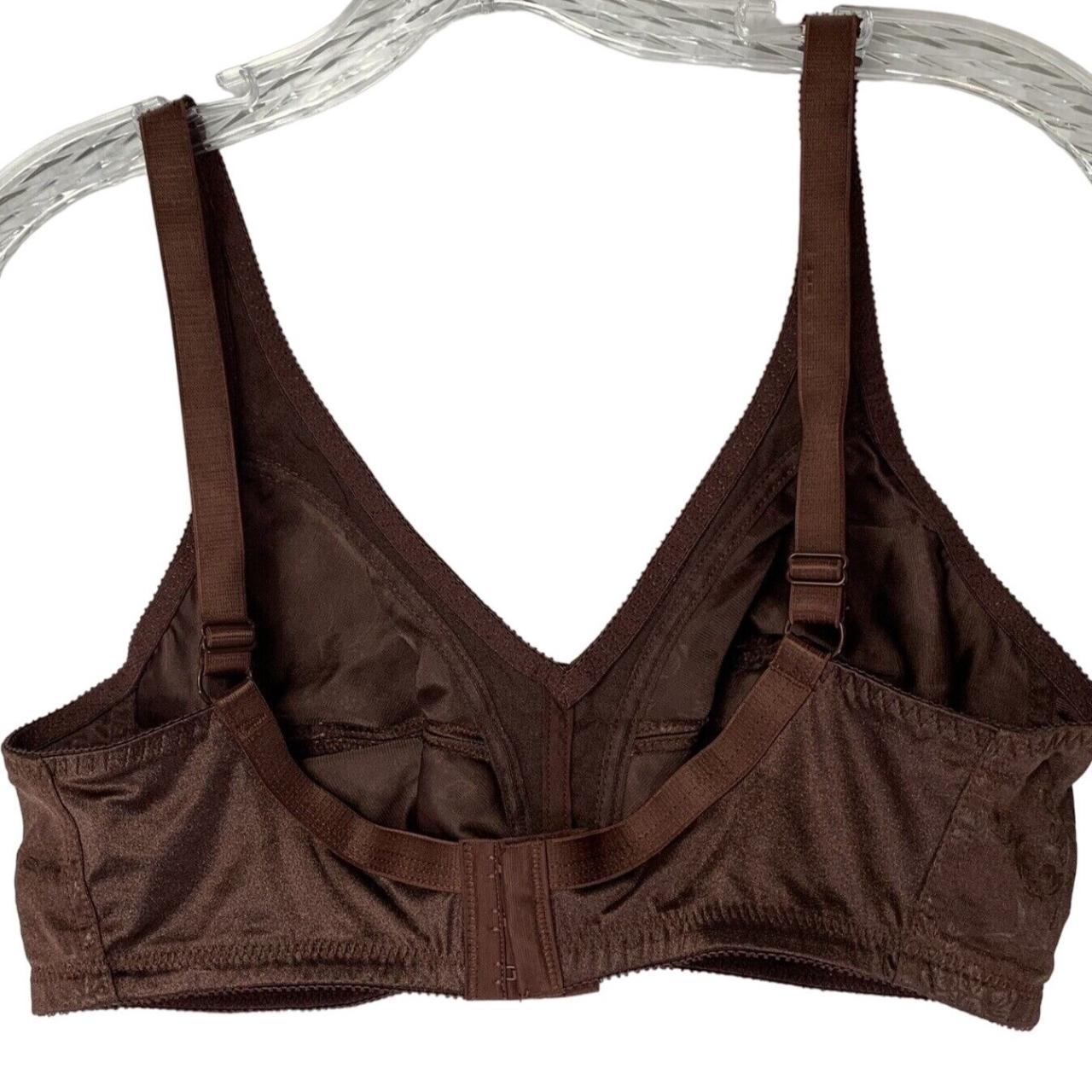 This beautiful vintage PINK K brown satin bra is the