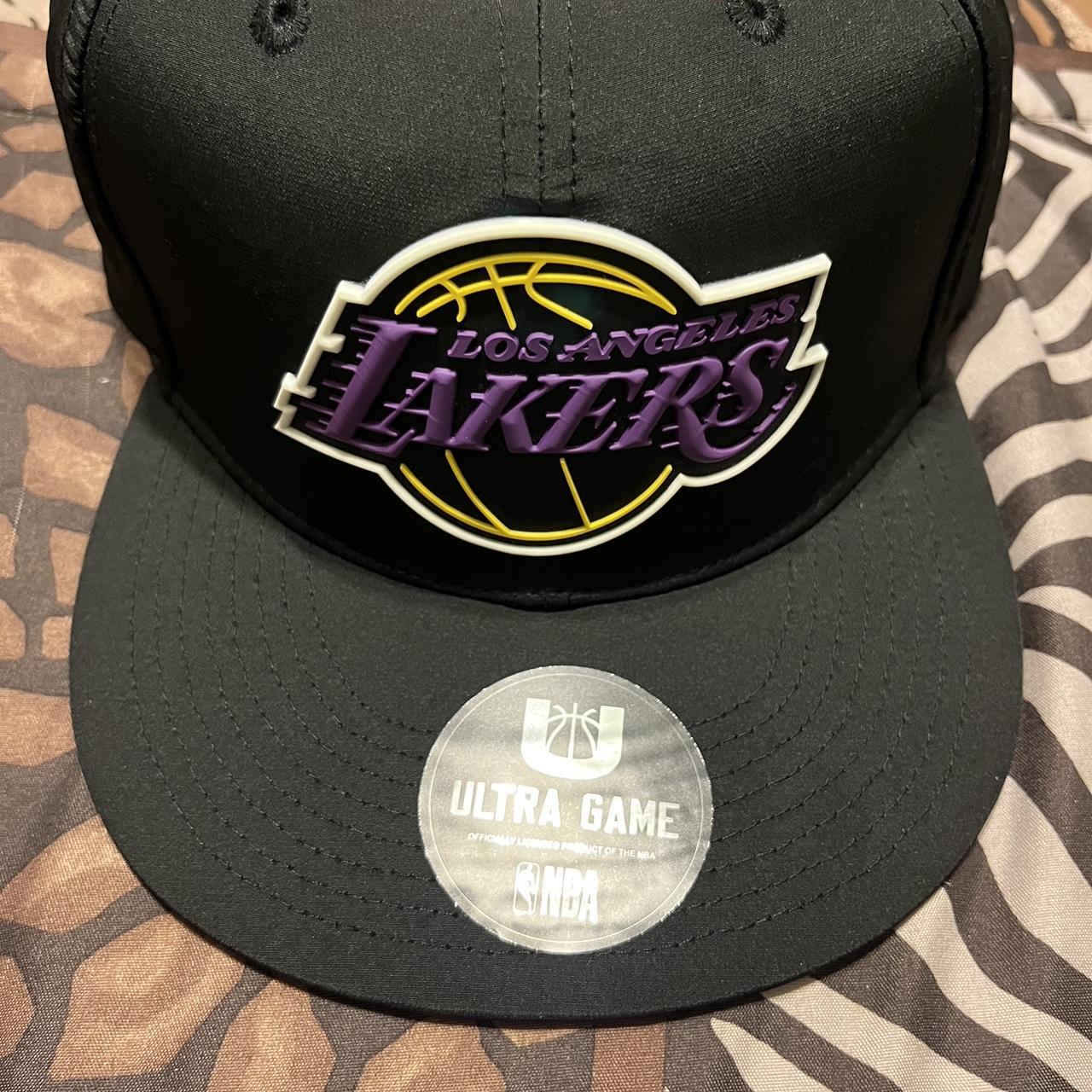 Los Angeles LA Lakers Black Hat Cap Ultra Game Snapback One Size Fits All  New