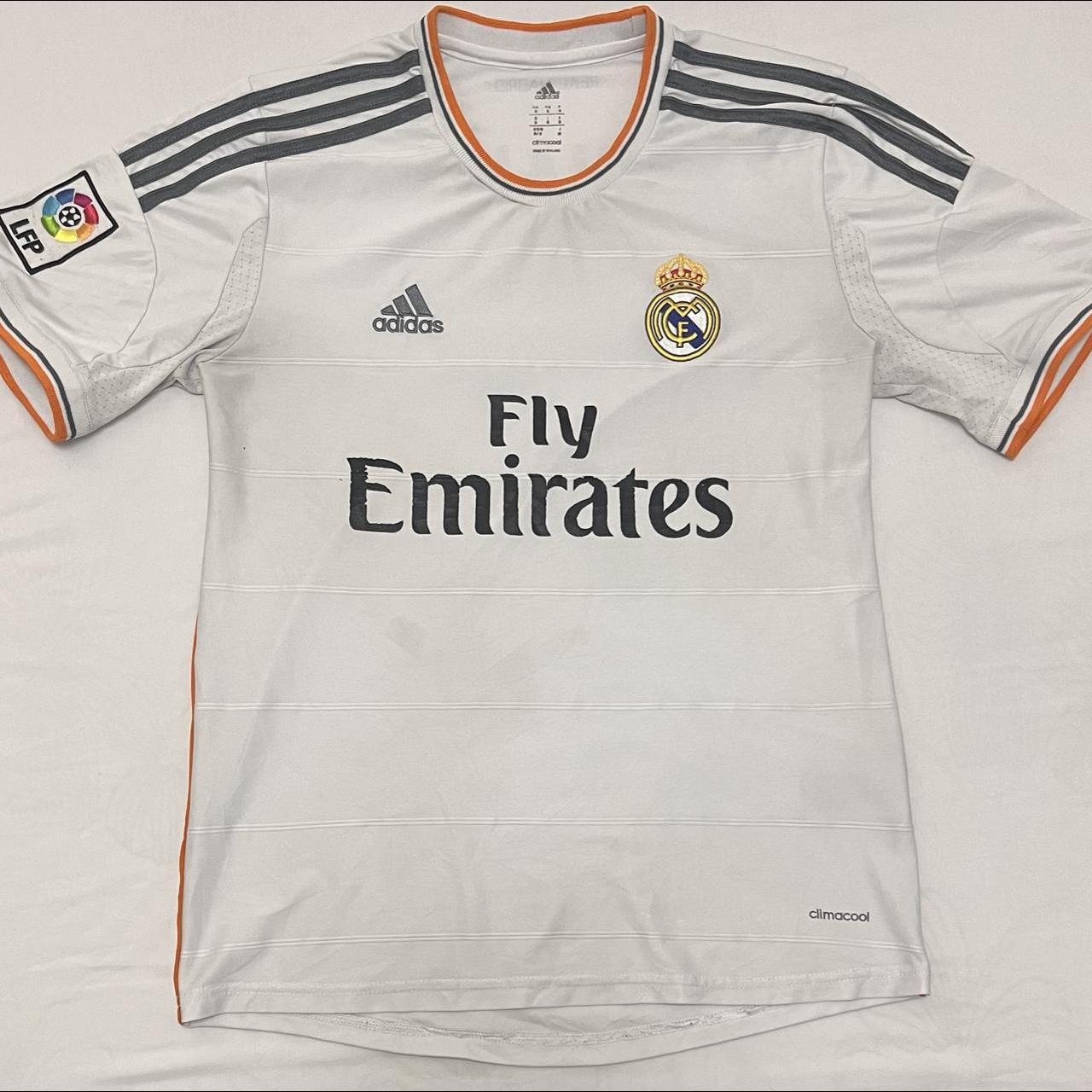 adidas real madrid 2013-14 orange classic third top - Depop