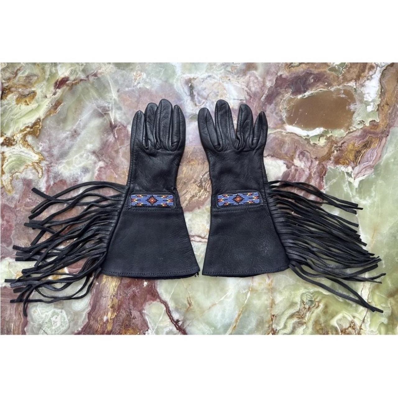 VTG 2024 Fringe Beaded Leather Gloves