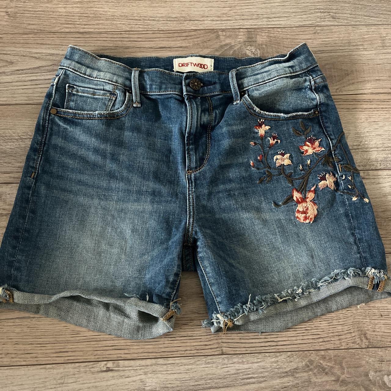 driftwood jean shorts, gently worn - Depop