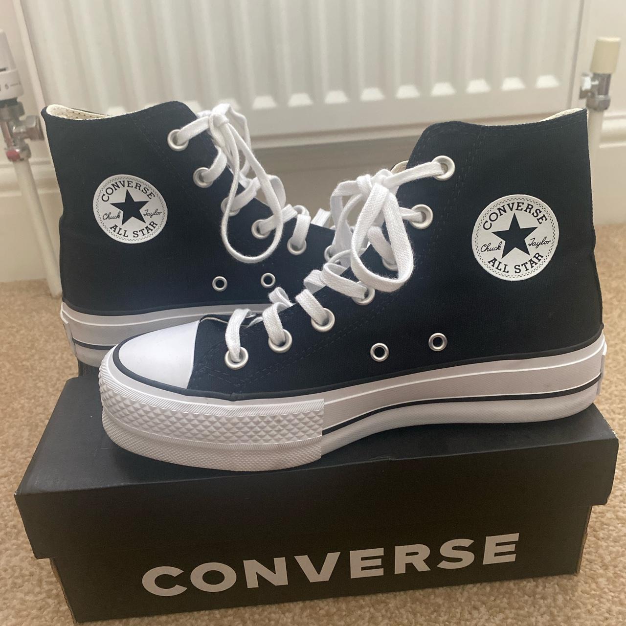 Black Platform Hi-top Converse Size 4 Worn a few... - Depop