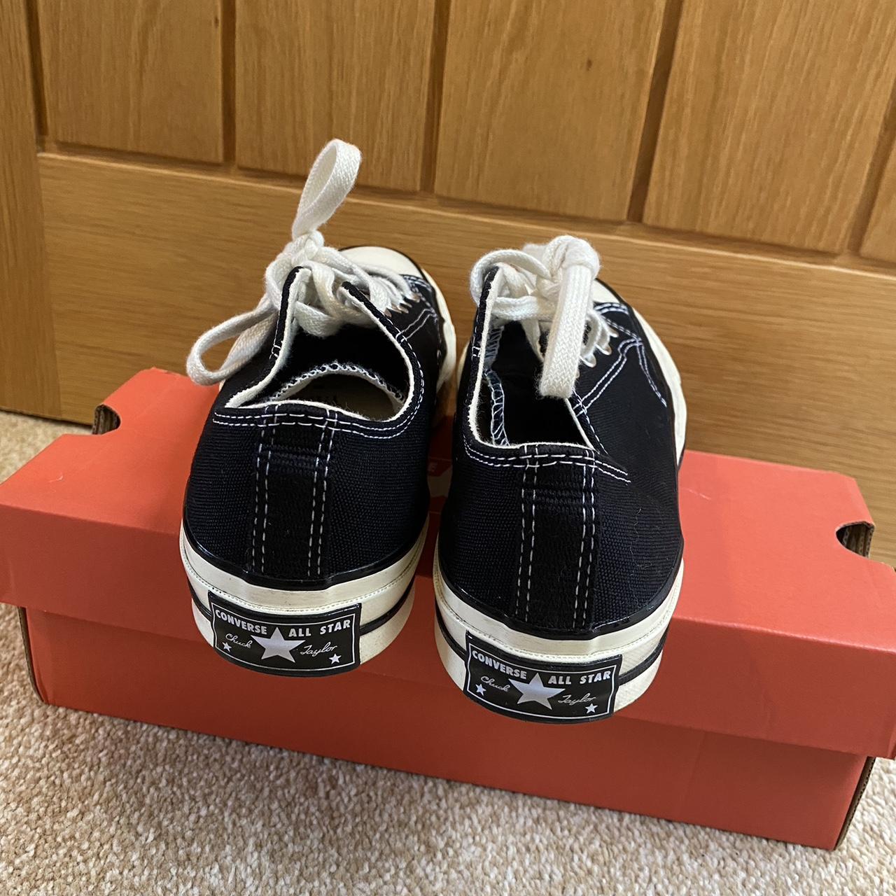 Converse Low Black and Off White Brand new Size 4 Depop