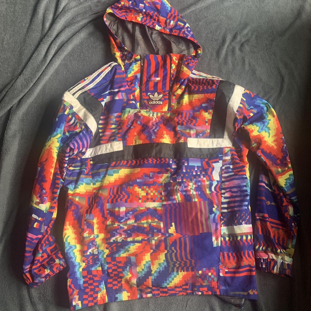 Adidas Br8 Windbreaker all over print over the head. Depop