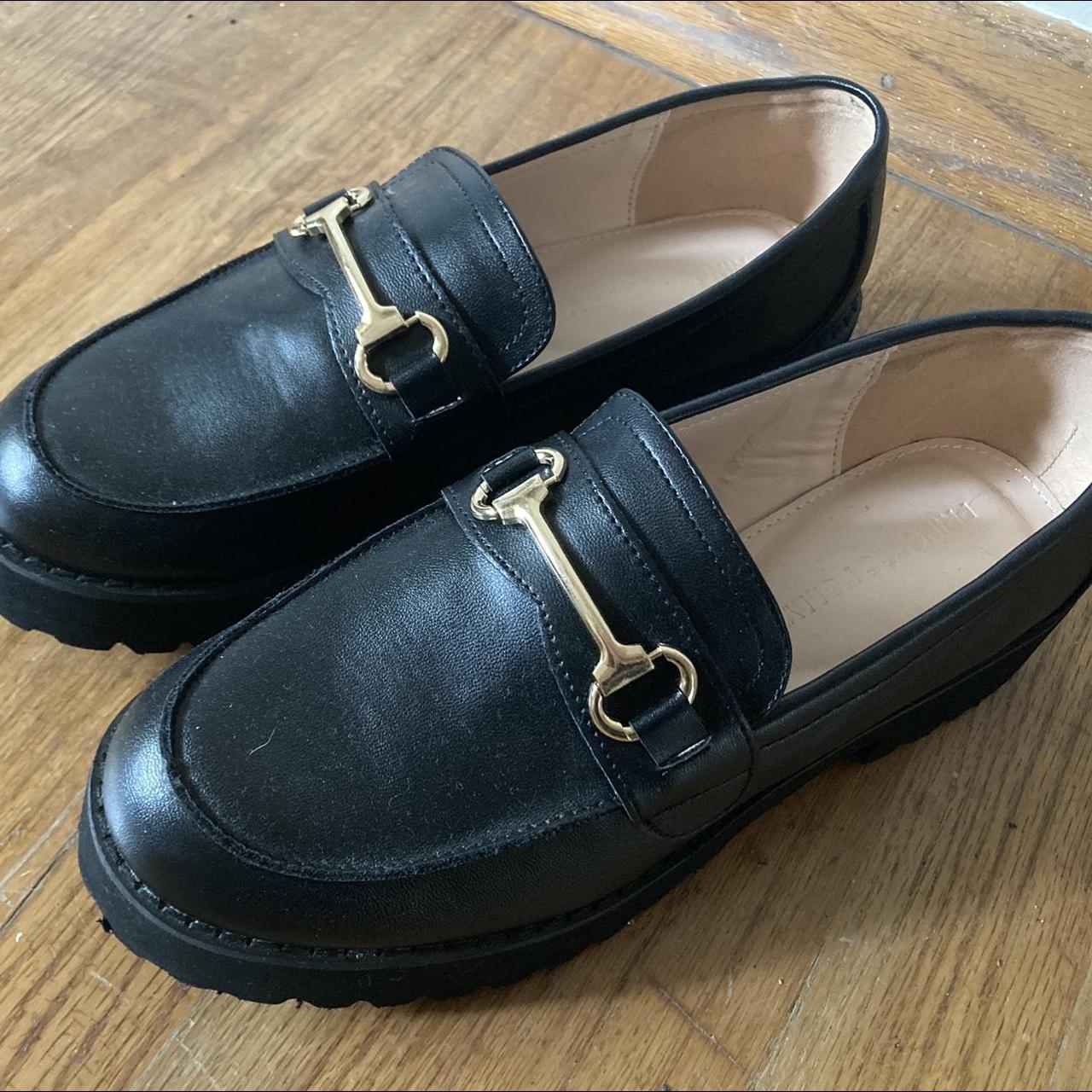 Princess Polly Women's Black Loafers | Depop