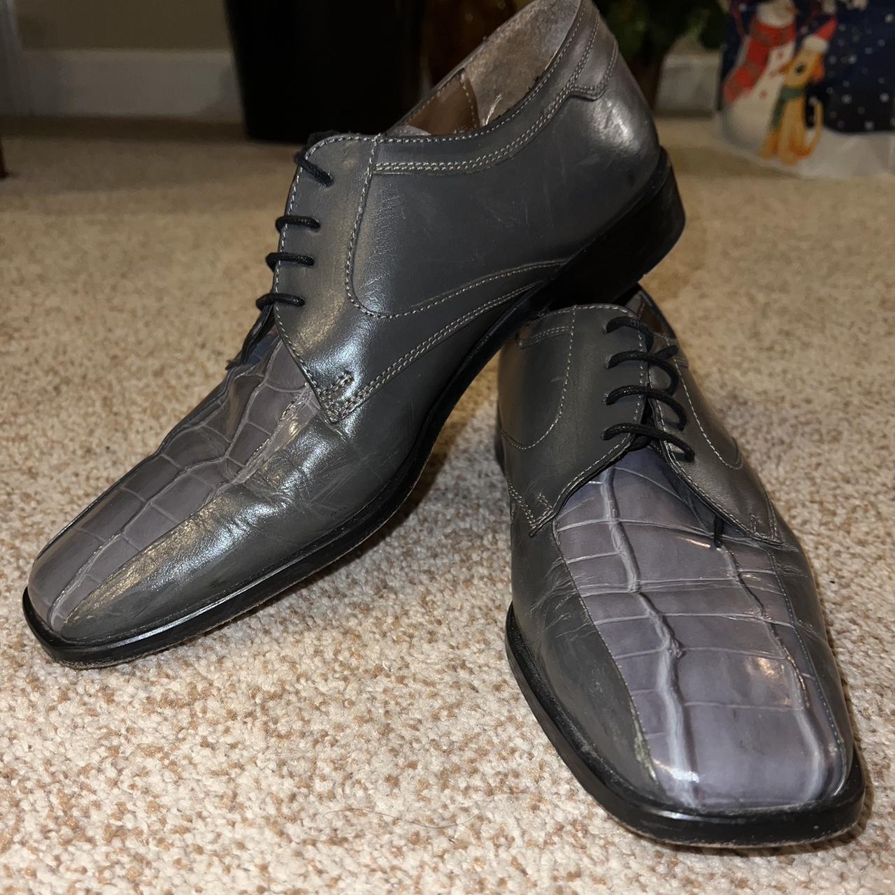 Grey stacy adams dress clearance shoes