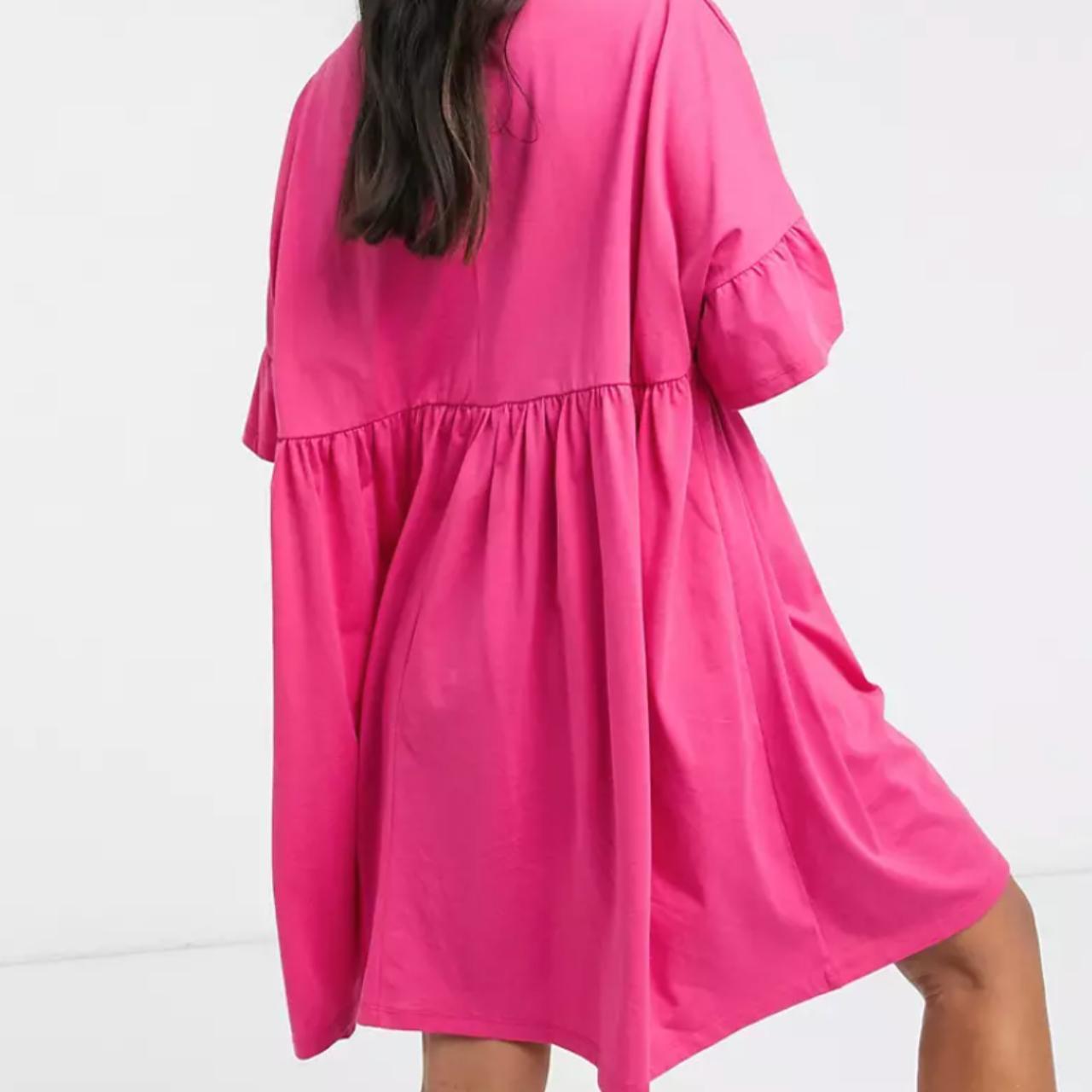 Asos pink smock dress online