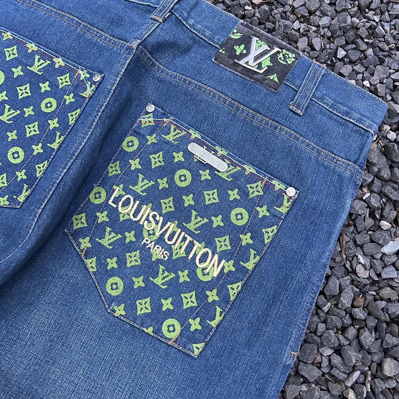 Louis Vuitton Jeans Baggy fit wide leg embroidery... Depop