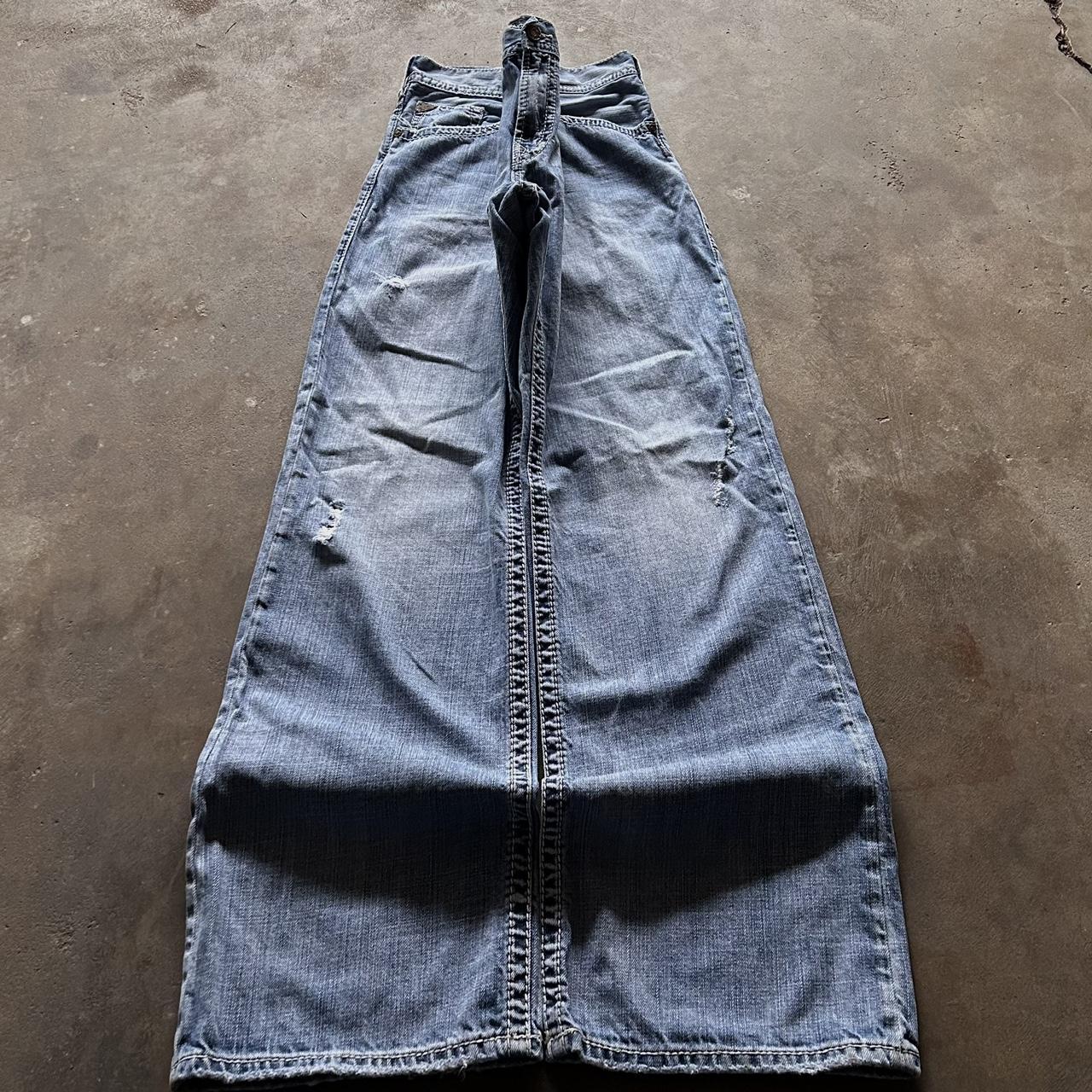 Super baggy wideleg y2k jeans Distressed faded... - Depop