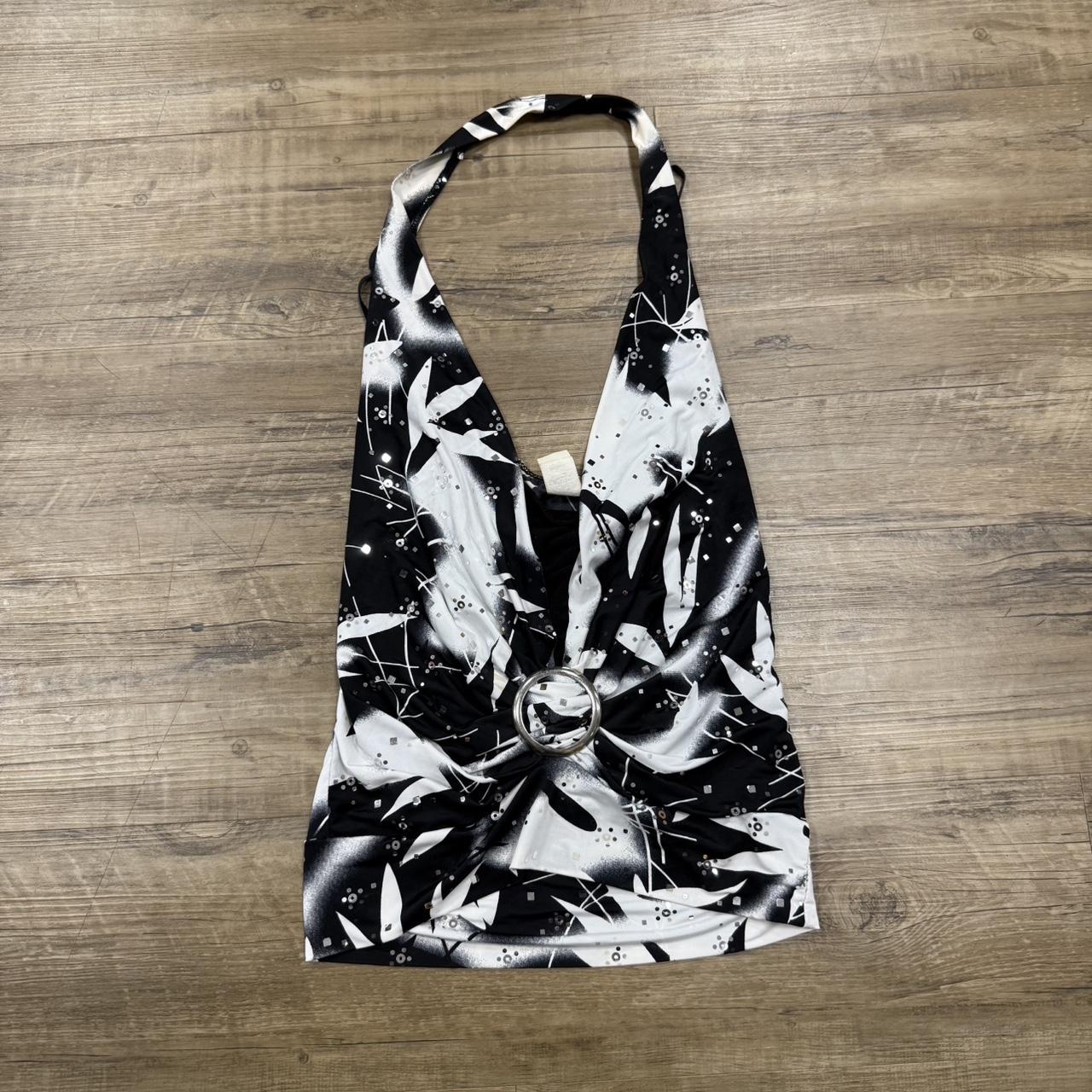 Wet Seal Women's Tank top - Black/Multi - S – Y2K Women's Sequin Going Out Halter Top …