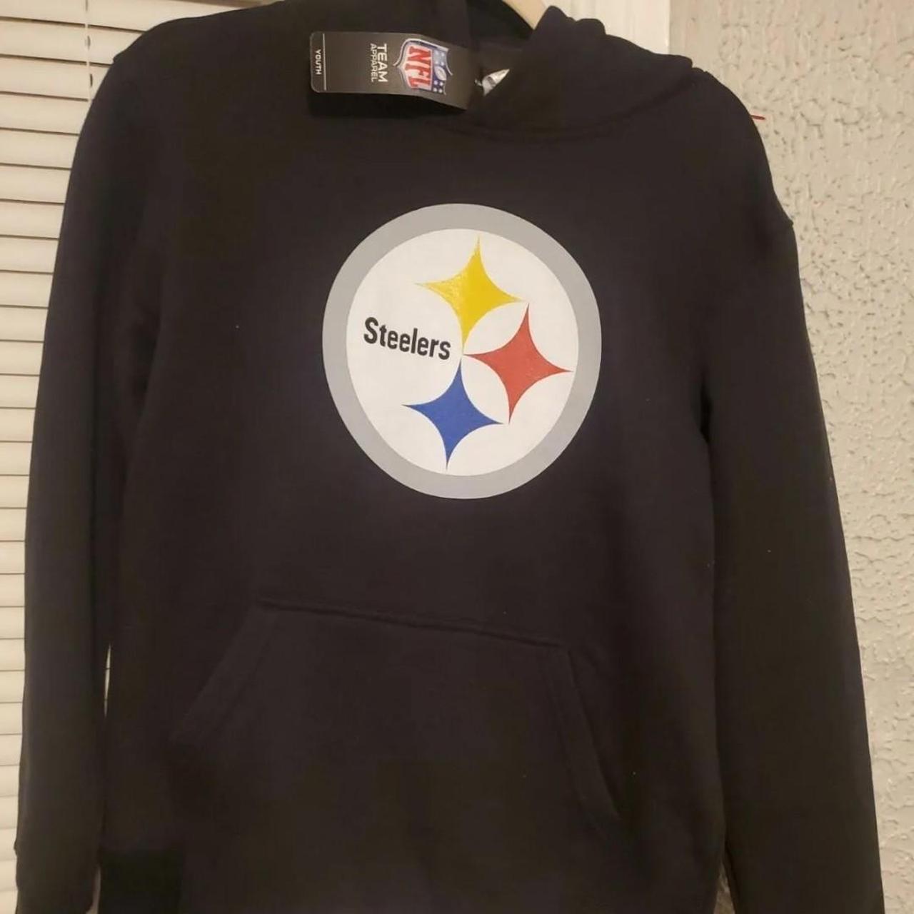 Youth Black Pittsburgh Steelers Logo Pullover Hoodie