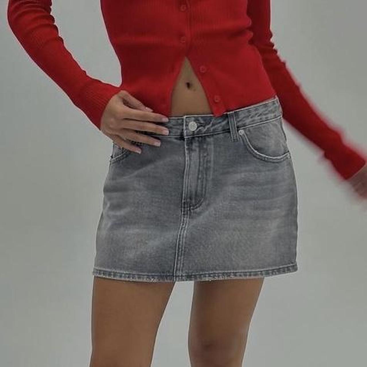 Denim Red Skirt Glassons Brand New Glassons Low Rise Denim Mini Depop