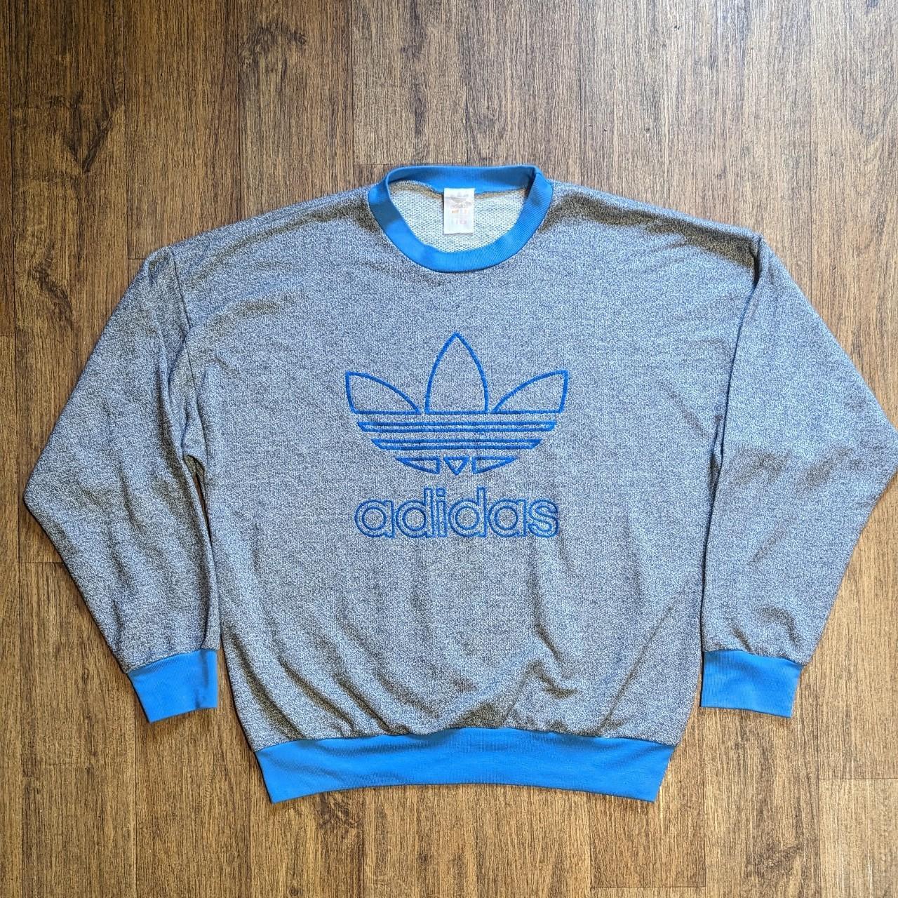 Grey and blue adidas shops sweatshirt