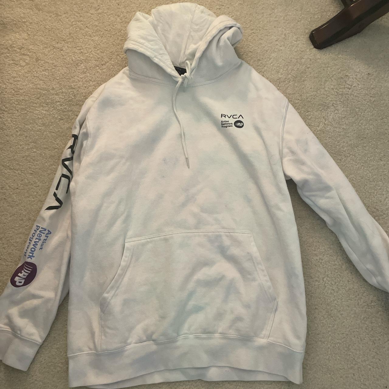 RVCA artist network program hoodie, white with light... - Depop